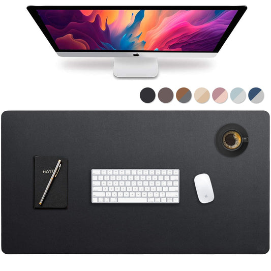 Vine Creations Leather Desk Mat Large 44" x 22", Desk Protector Mat, PU Leather Desk Pad, Large Mouse Pad, Desk Blotter, Desk Pads on Top of Desks, Desk Matt for Desktop, Office Desk Mat (Black)