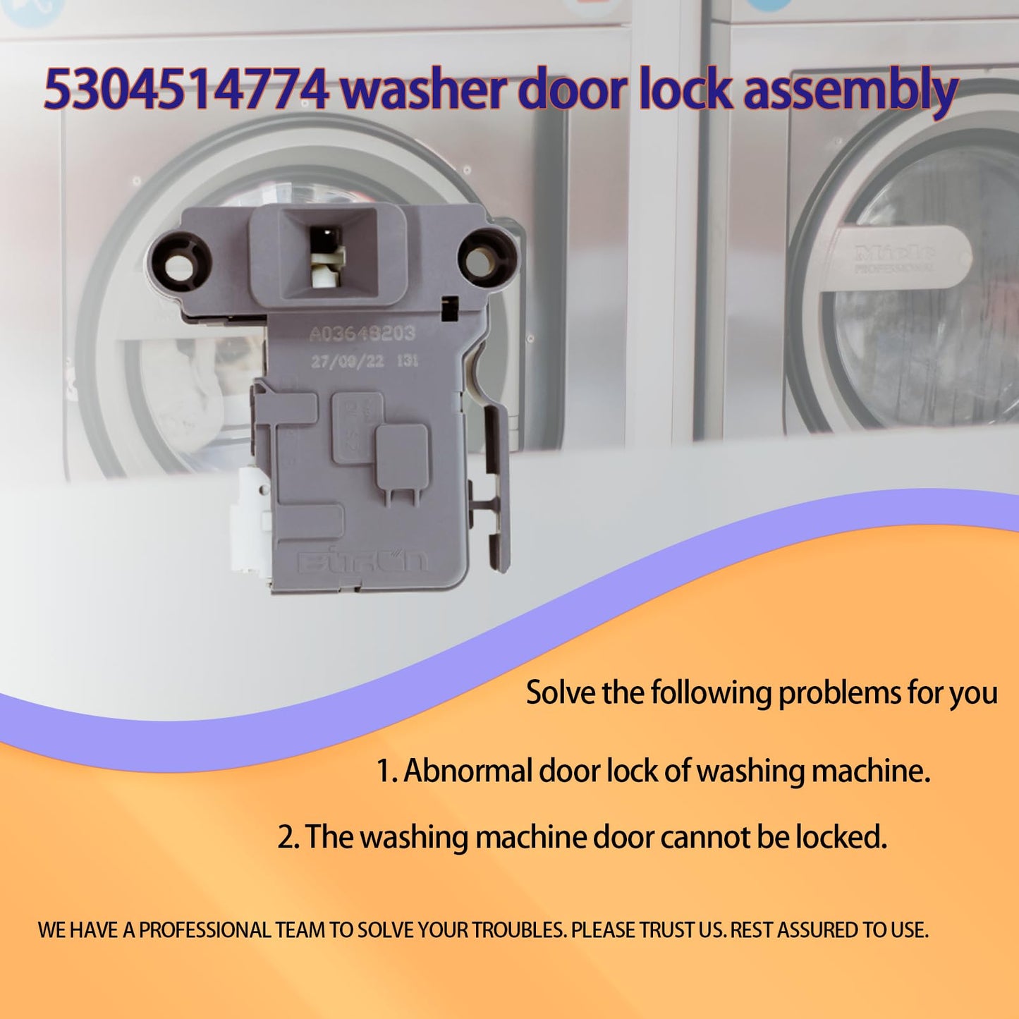 Clothes Washer Door Lock Assembly 5304514774 AP6329665 4839359 Replacement for Frigidaire Electrolux EFLS527UIW0 EFLS527UTT0 EFLS627UIW0 Washer parts Replace PS12365826 EAP12365826 2 year warranty ﻿