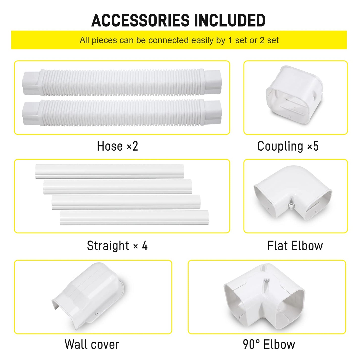 DWALE 3" 17Ft PVC Decorative Line Set Cover Kit, Mini Split line Set Cover,for Ductless Mini Split Air Conditioner and Central AC and Heat Pumps
