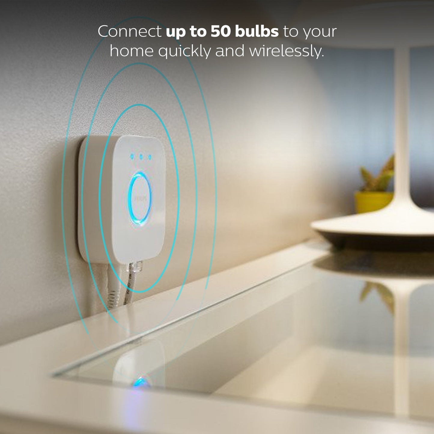 Philips Hue Bridge, Unlock the Full Potential of Hue Bridge System, Multi-Room and Out-of-Home Control, Create Automations and Zones, Smart Lighting Hub, Works with Voice and Matter-Compatible