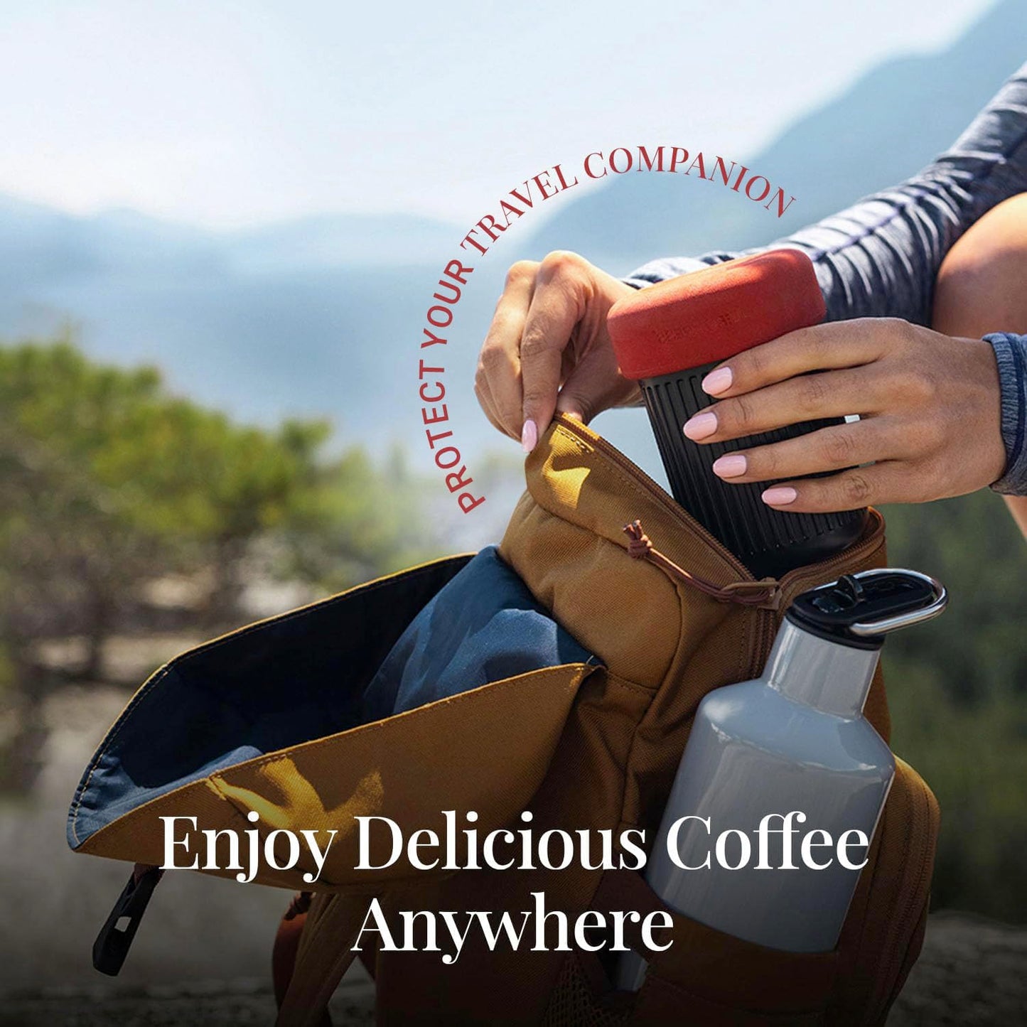 AeroPress Go, Extra Small Portable Coffee Maker Kit, Travel, Hiking & Camping, All-in-One French Press, Pour-Over & Espresso Style Manual Brewer, 2 Min Brew Makes a Less Bitter, More Flavorful Cup