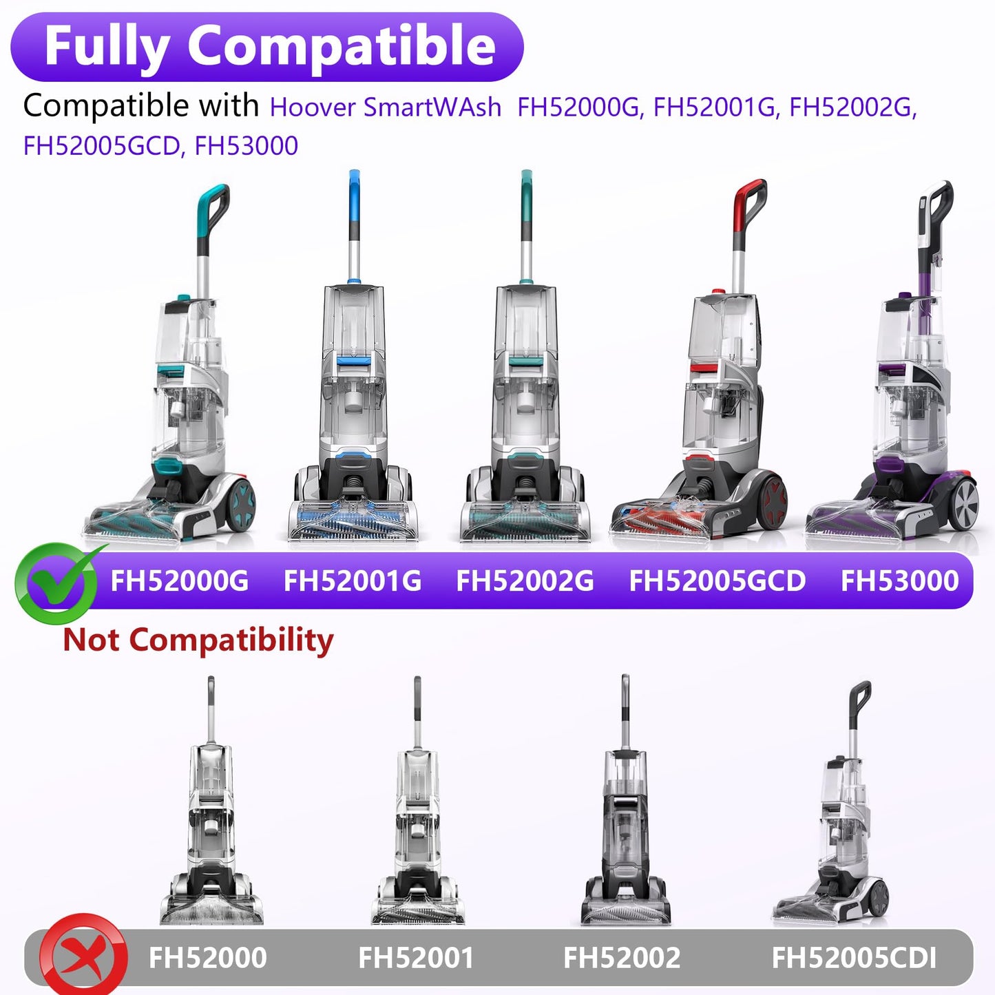 440014442 Replacement Front Floor Nozzle Assembly Fits for Hoover Carpet Cleaner Replacements Parts Compatible with SmartWAsh Gen 2 SmartWash PET FH52000G FH52001G FH52002G FH53000 (Without Sprayer)