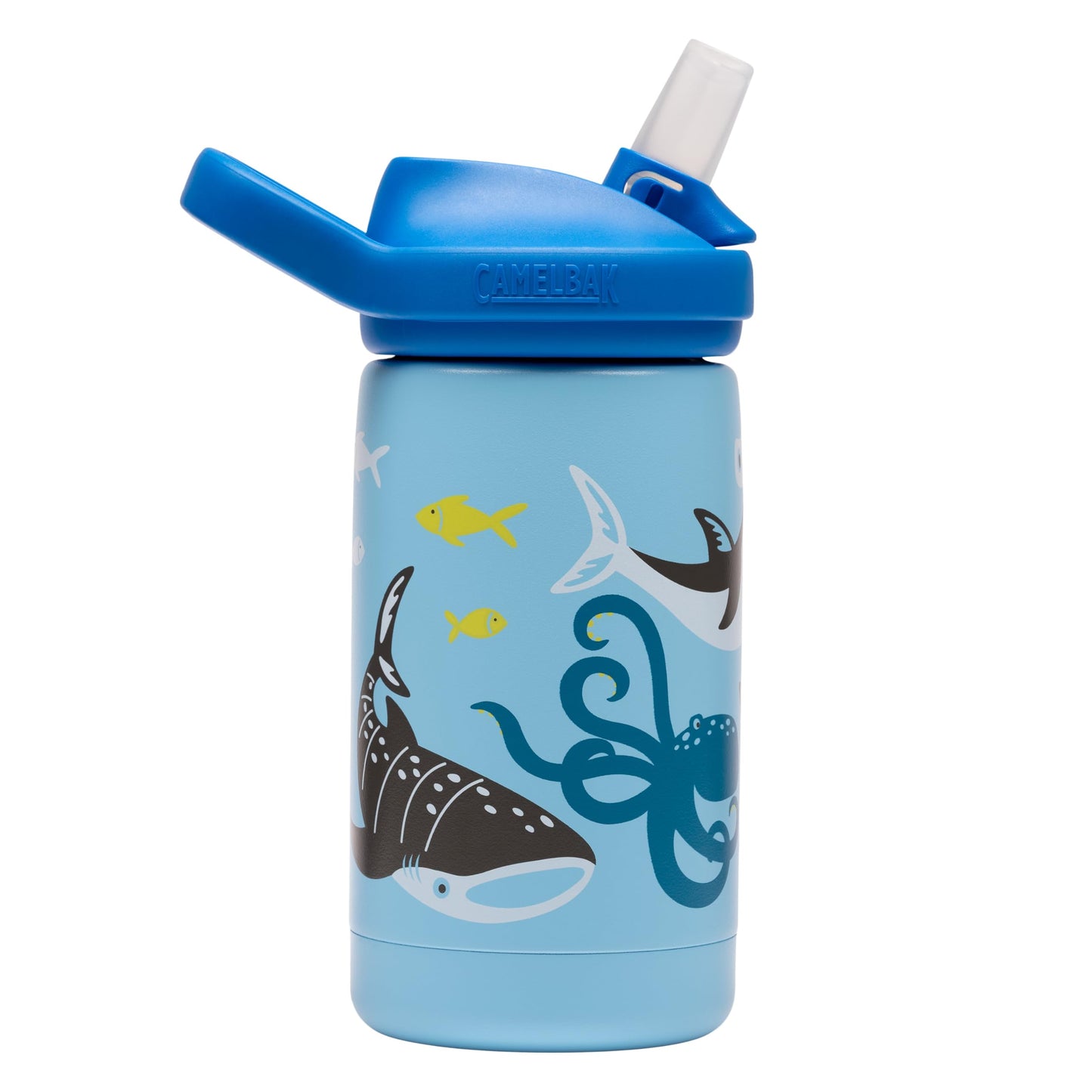 Camelbak Eddy+ Kids 12oz Insulated Stainless Steel Water Bottle for School and Everyday Use, Sharks and Friends