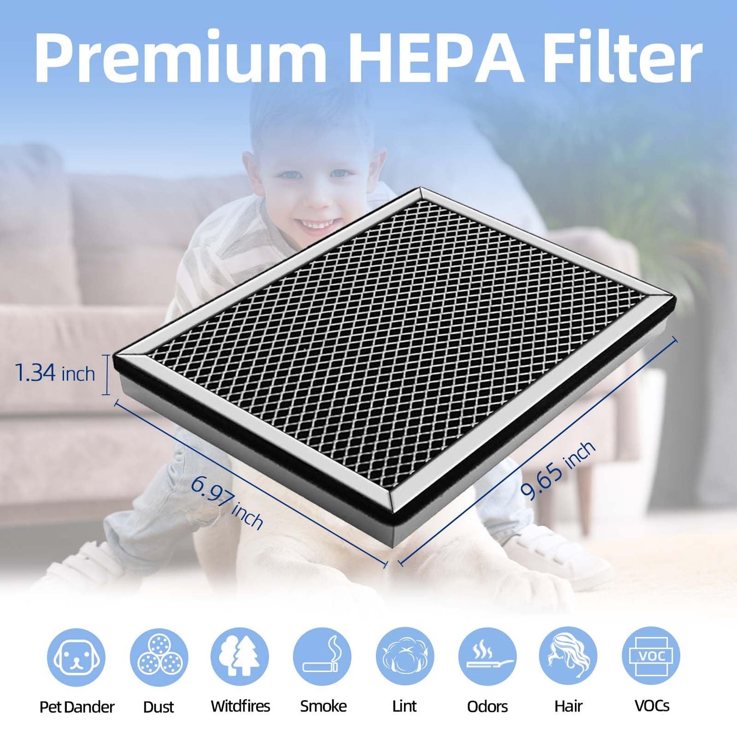Upgraded 25 Replacement Filter Compatible with MA 25 S1/W1/B1 Air Purifier 4-in-1 Activated Carbon Air Filters Replacement (4 Pack Blue-Upgraded Version)