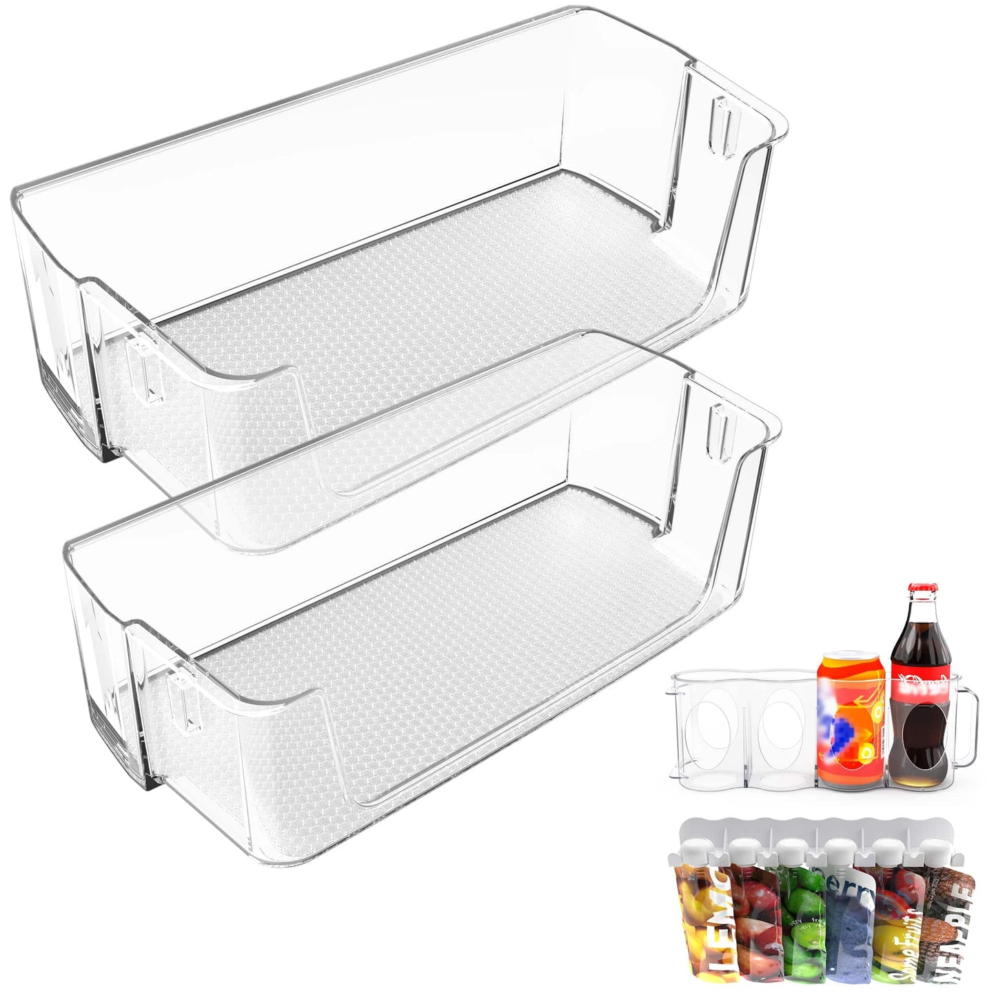 (2-Pack) Upgraded DA63-09775A DA97-20984A Refrigerator Door Bin Compatible with Sam-sung Fridge Door Shelves RF27T5201SR RF28T5001SR Fit for Sam-sung Refrigerator Door Shelf Replacement RF27T5241SR