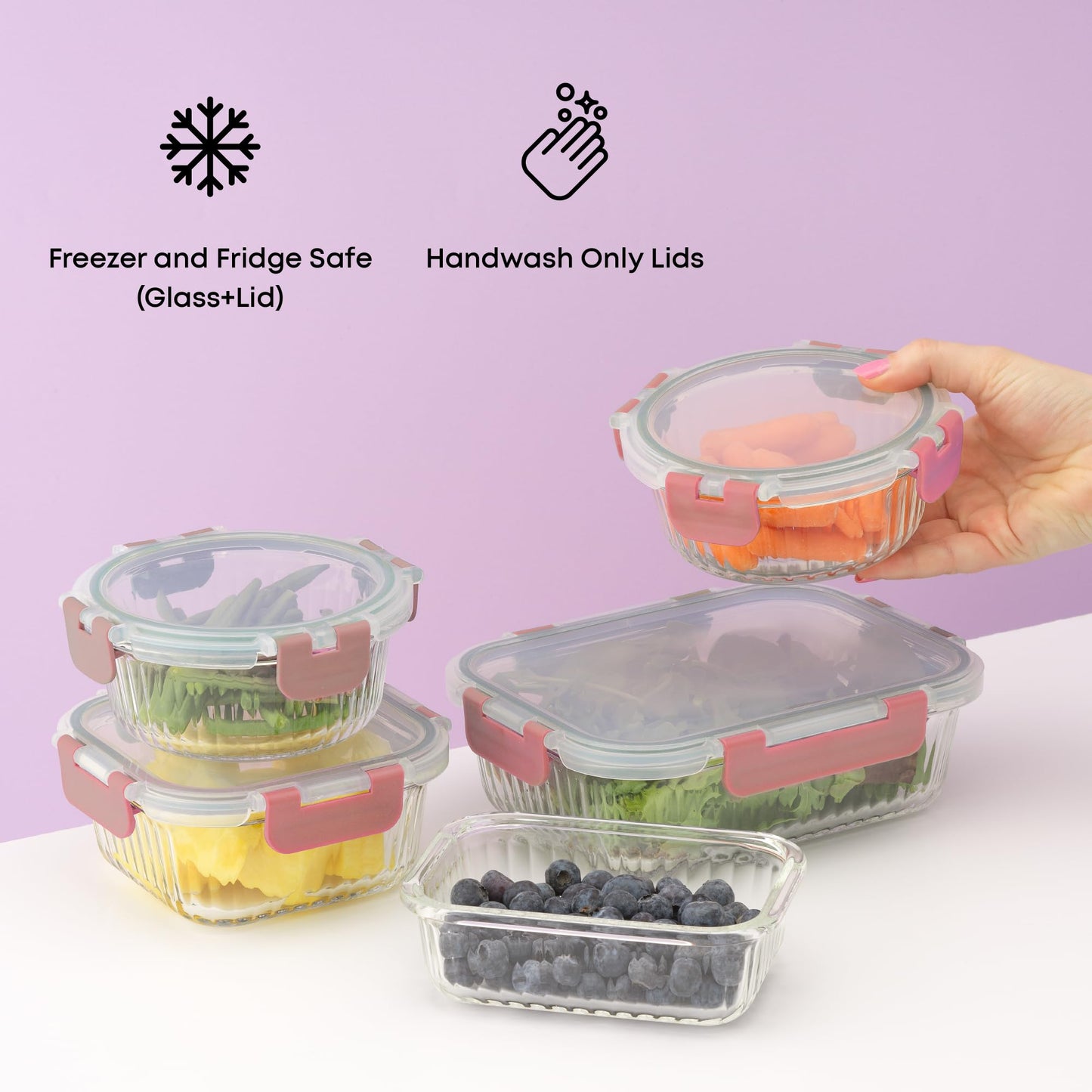 JoyJolt 24pc Borosilicate Glass Storage Containers with Lids | 12 Airtight/Freezer Safe Food Storage Containers for Pantry and Kitchen | Meal Prep Container for Lunch | Glass Tupperware Set
