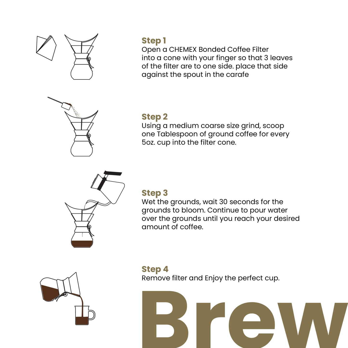 Chemex Bonded Filter - Half Moon - 100 ct - 2 Pack - Exclusive Packaging
