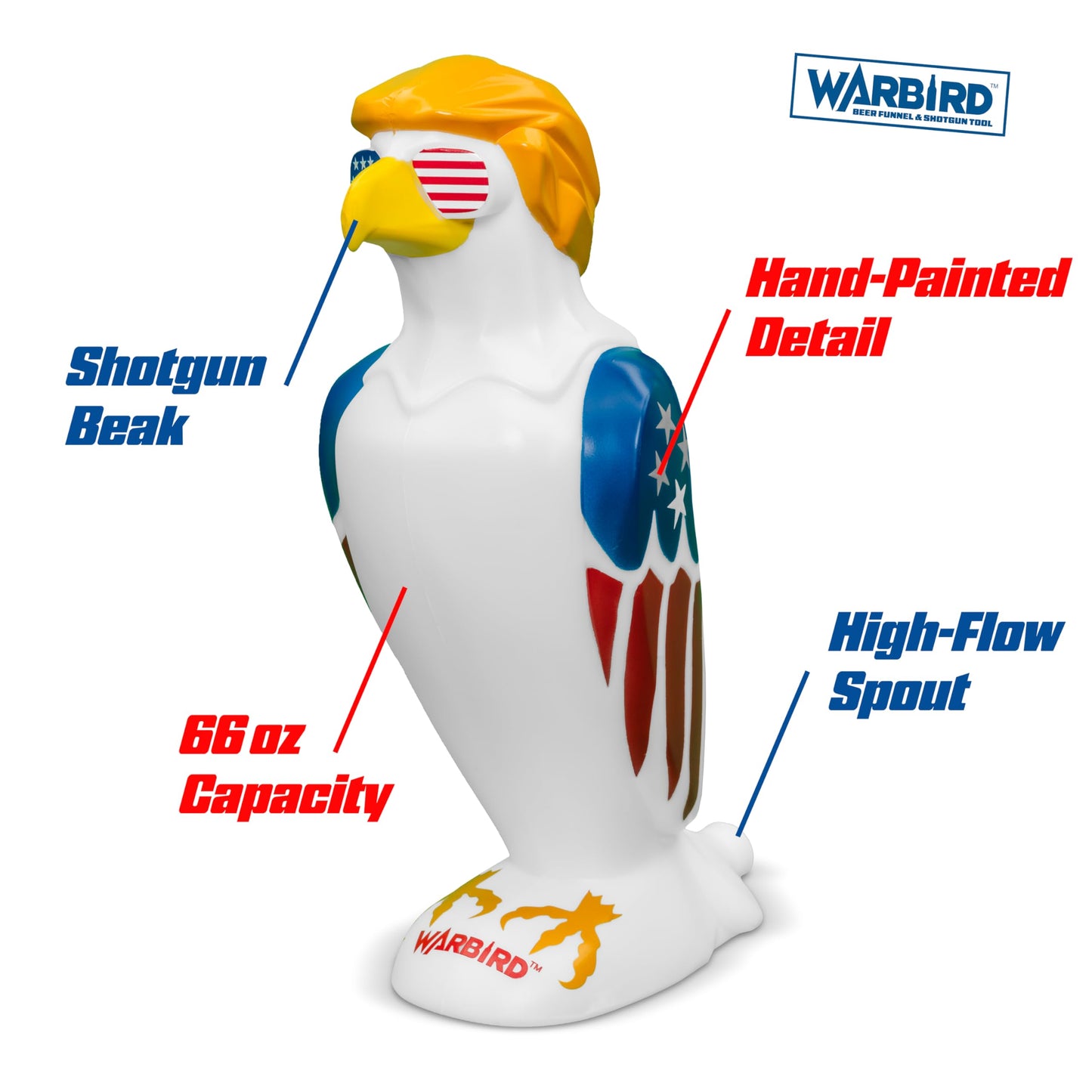 Warbird Eagle Beer Bong Funnel - American Freedom Drinking Funnel & Shotgun Tool