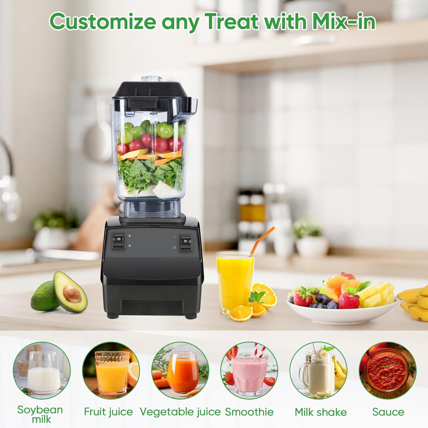 For Blender Pitcher 48oz, Compatible with Commercial Blender Replacement Quiet One VM0145 VM0100A 36019 15978 16016 BarBoss Drink Machine Advance Upgrade VM0100A Jar Container Cup, 5 YR Warranty