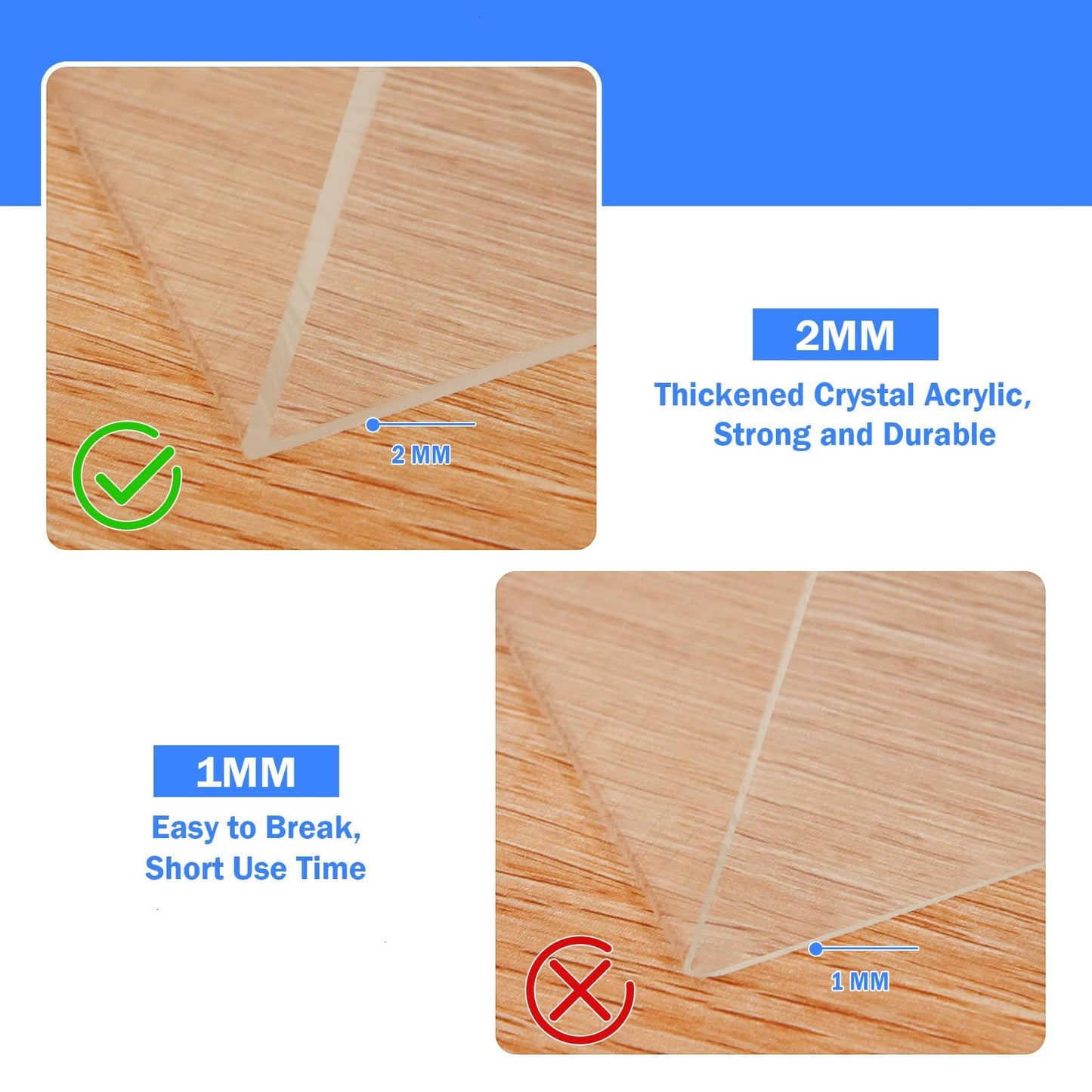 COYMOS 12 Pack Acrylic Sign Holder 8.5 x 11 Slant Back Acrylic Stands for Display Plexiglass Clear Acrylic Display Stands for Ad Frame, Picture Photo Frames, Promotions, Restaurants, Office, Store