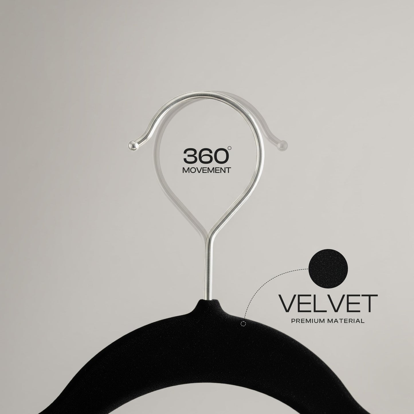 Utopia Home Velvet Hangers 50 Pack – Luxury Non-Slip Slim Pant & Coat Hangers, Strong Space-Saving Clothes Hangers with Pants Bar and 360° Swivel Hook – Black