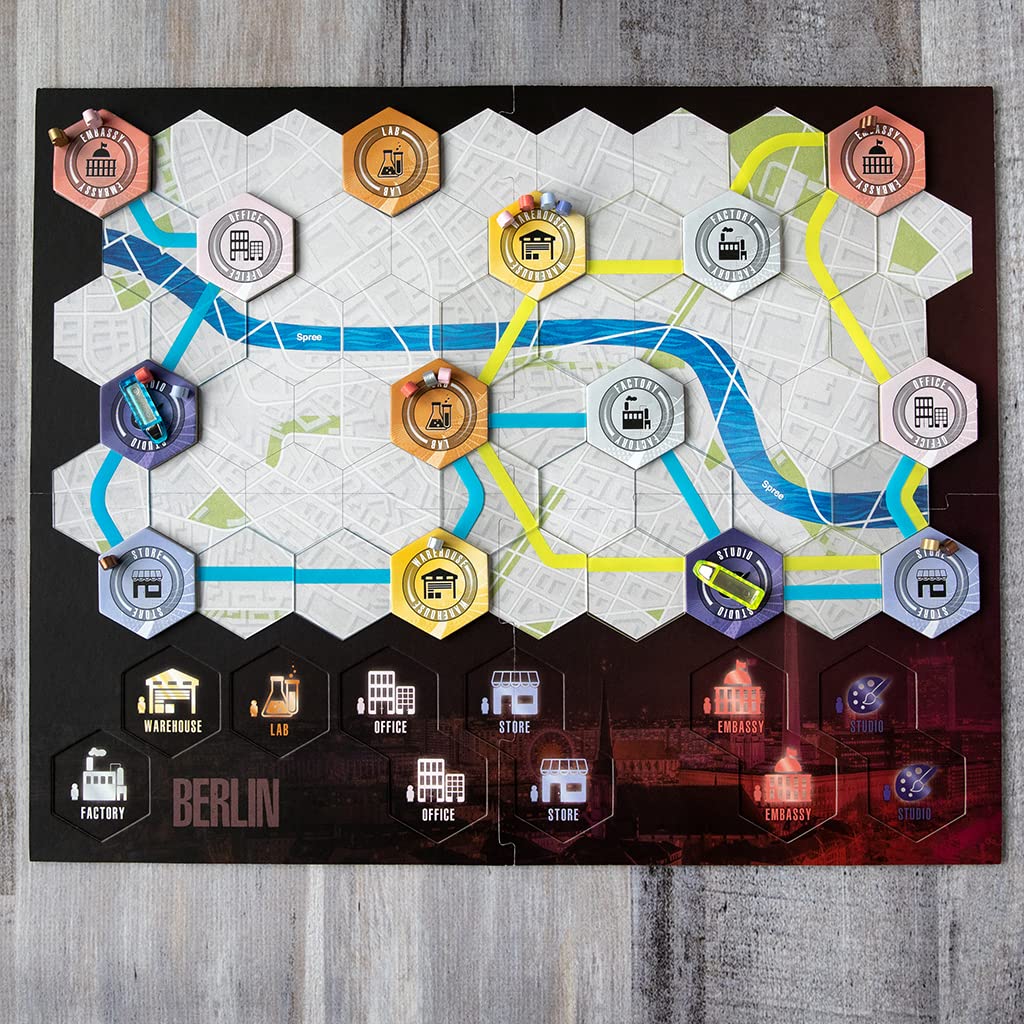 Maglev Metro Board Game, Strategy Board Game for Adults and Family, Tile Laying, Engine Building, Fun Pick Up and Deliver Gameplay, Futuristic Theme