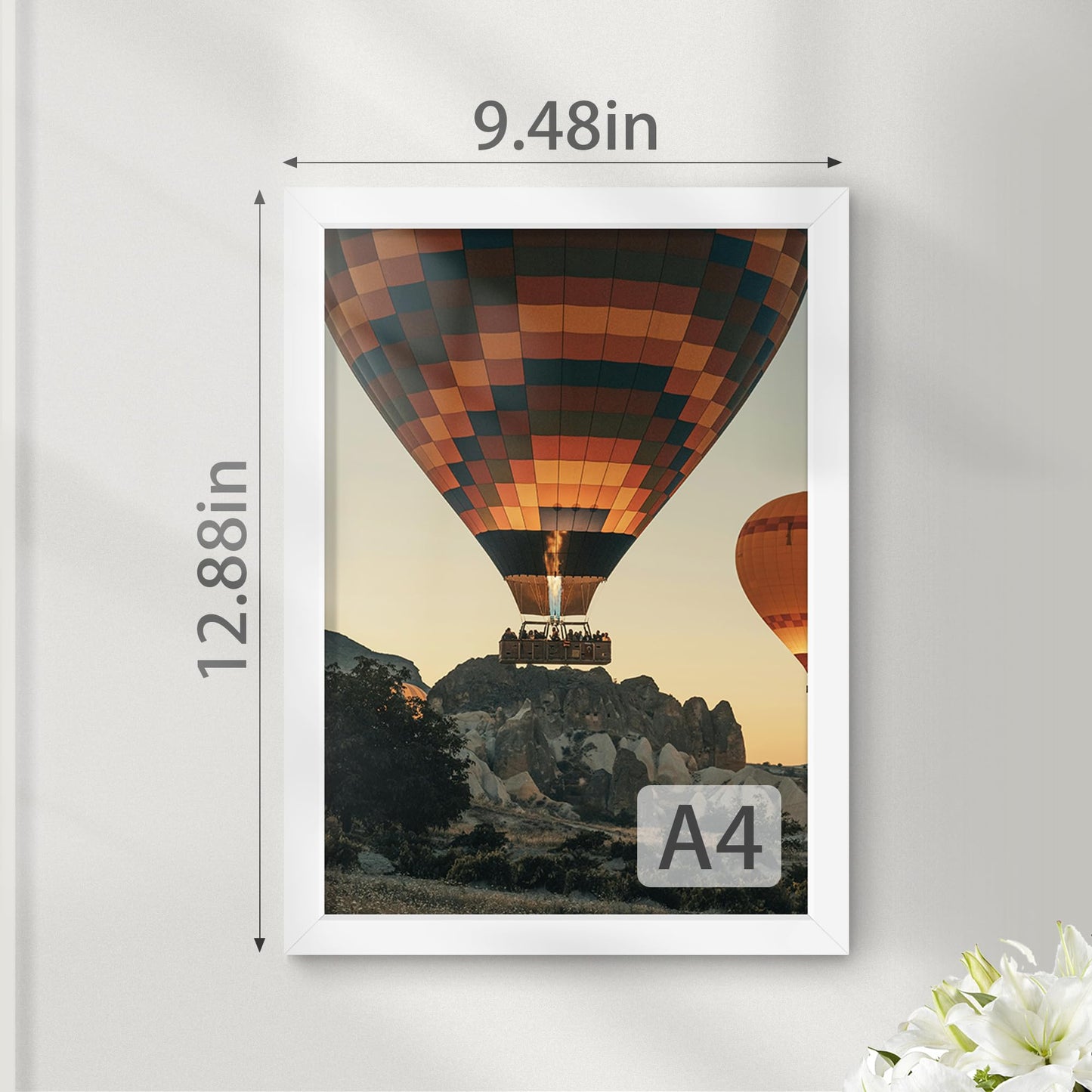Fisnish 24x36 Poster Frame White, Poster Frames 24 x 36 inches or 24x36 Picture Frames with HD Plexiglass Durable and Scratch-proof for Horizontal or Vertical Wall Mounting, 1 Pack.