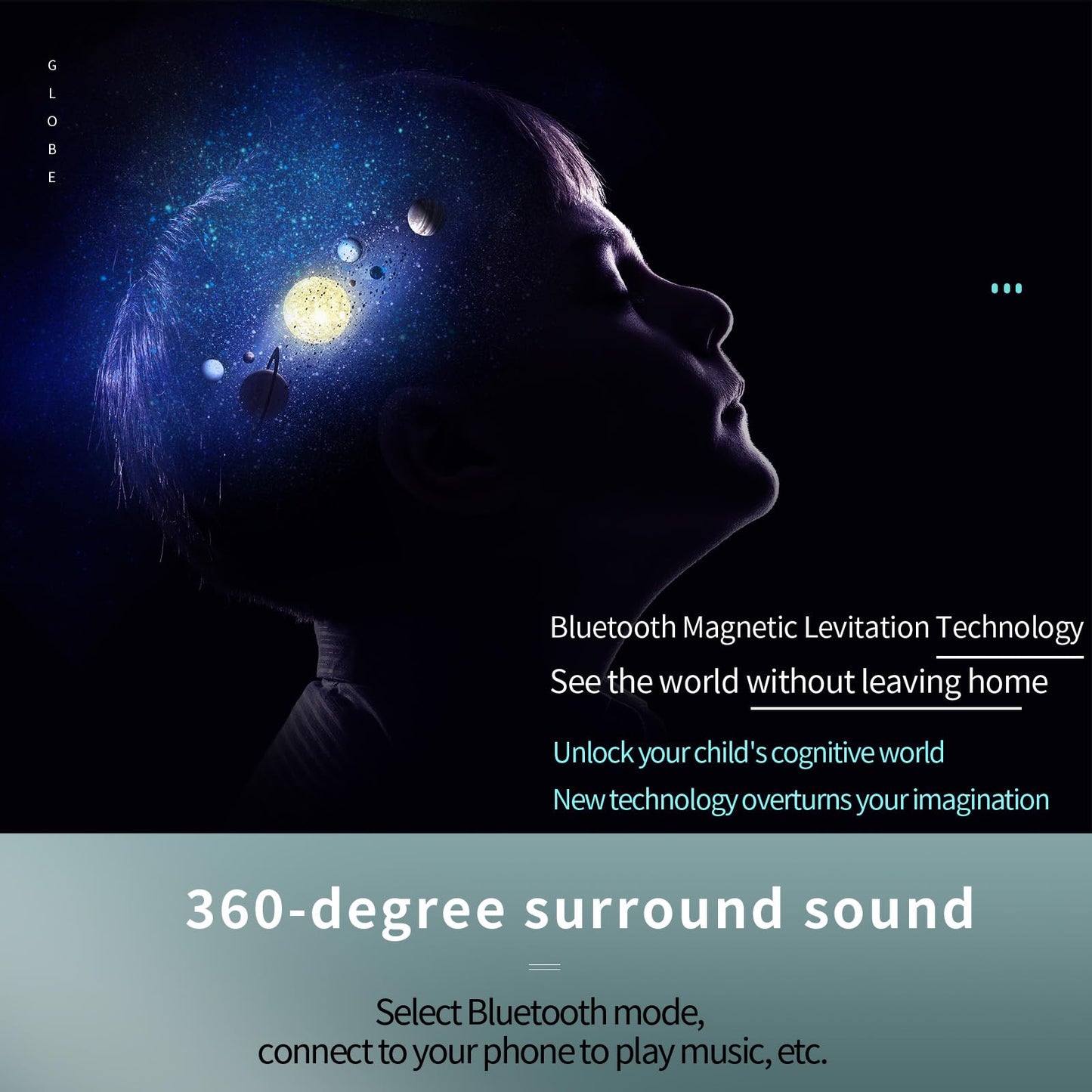 Magnetic Levitation Bluetooth Speaker Constellation Lamp Spinning Floating World Globe for Kids Learning Or Men Boss Office Desk Accessories Decor,Cool Tech Gadgets Unique Desk Toy Gift for Teens