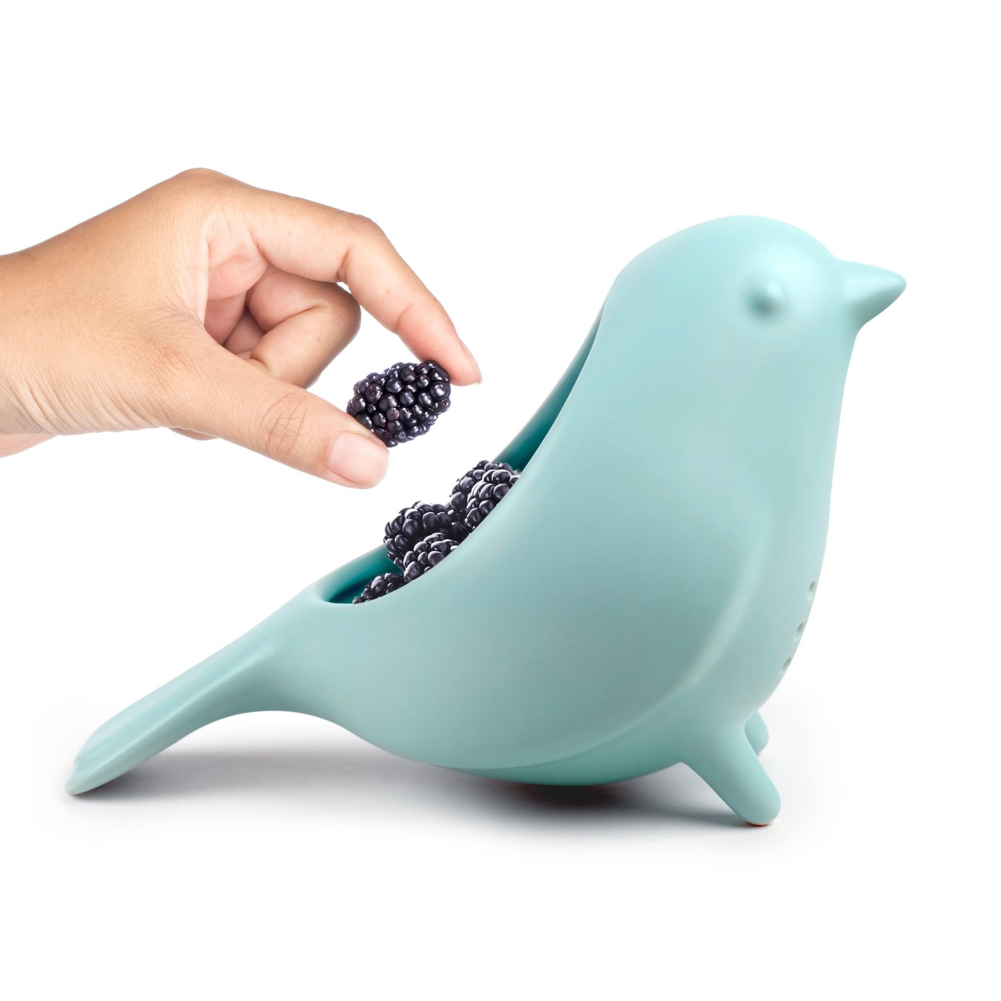 Genuine Fred BLUE BIRD Ceramic Colander, Charming, Unique Design, Berry Colander, Fun Kitchen Gadget