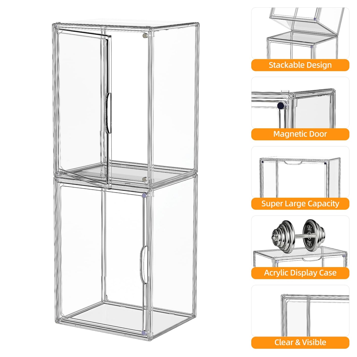 ZHAIXIAONIAN Boot Storage Organizer Tall Boots Boxes 3 Pack Clear Plastic Stackable Boot Organizers and Storage, Shoe Organizer Box, Shoe Bin Container, Acrylic Display Case for Entryway, Closet