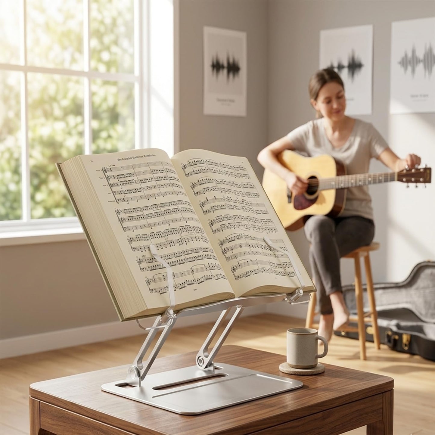 Book Holders for Reading Hands Free - Acrylic Book Stand for Reading, Ergonomic Reading Stand for Textbook Student, Bible Stand, Portable Book Stand for Desk,Recipe,Music Sheets