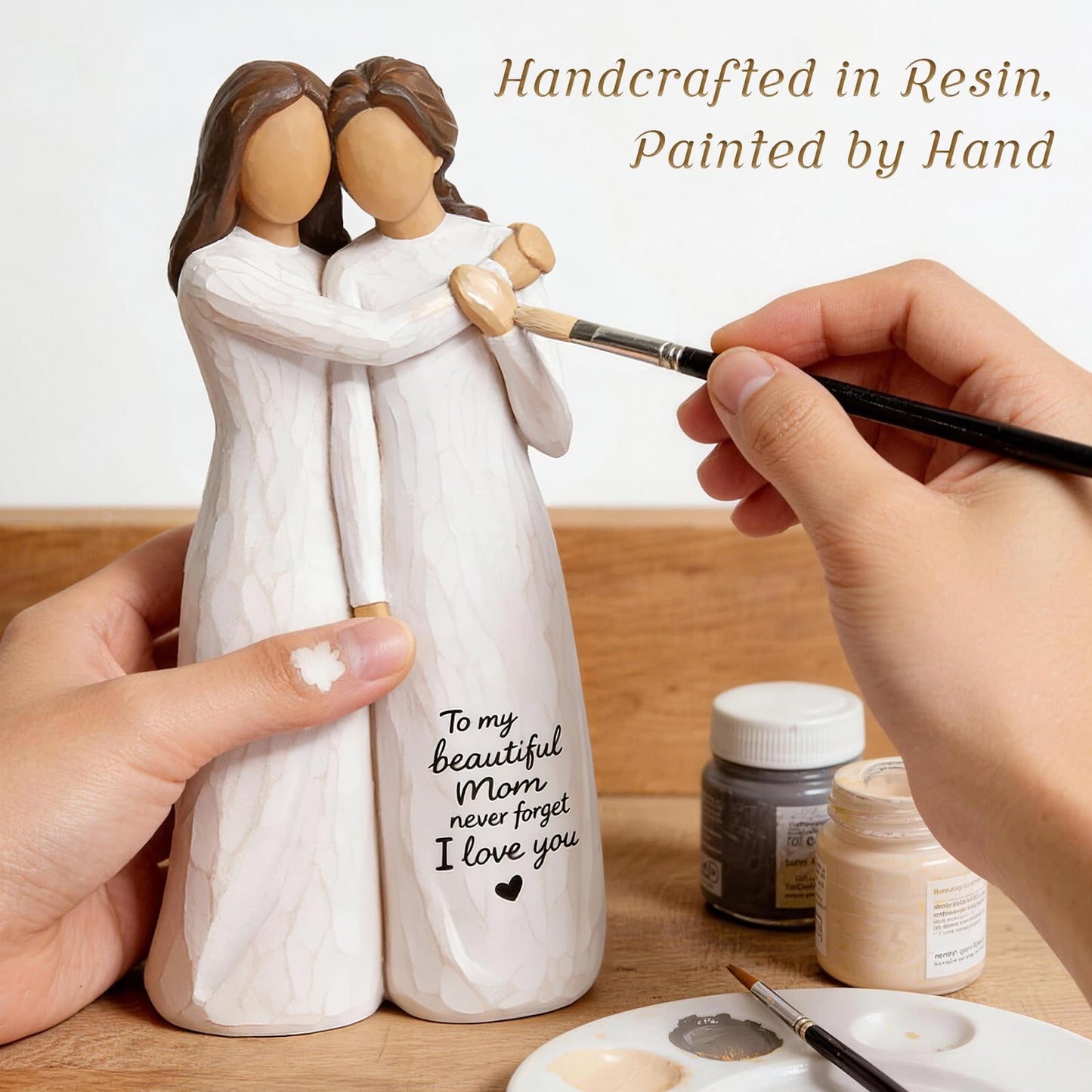 Formiele Gifts for Mom from Daughter, Mom Mothers Day Birthday Gifts - Mother Daughter Hand-Painted Resin Figurine