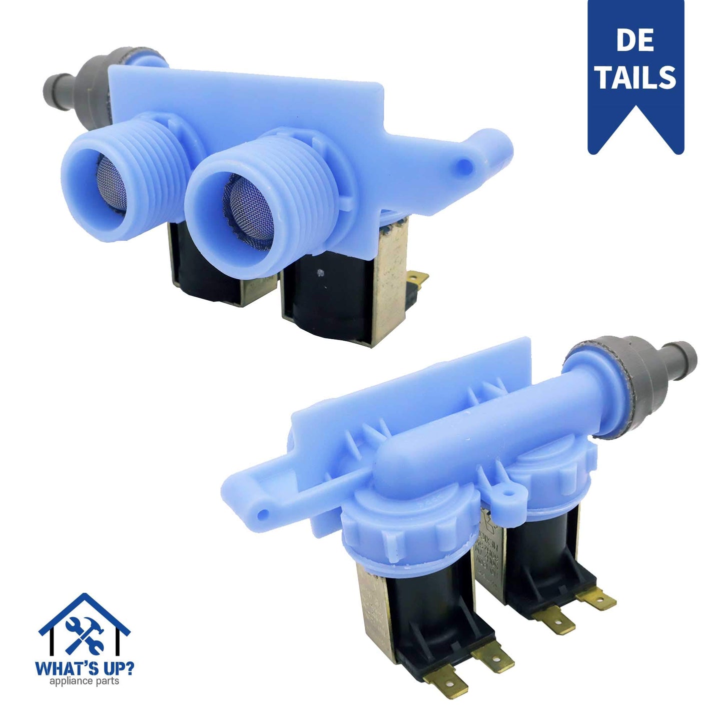 What's Up? 8181694 Washing Machine Water Inlet Valve OEM Replacement Part Replaces AP6011714, PS11744913, 461970201551, 8181694, AP3128776, PS391478, WP8181694