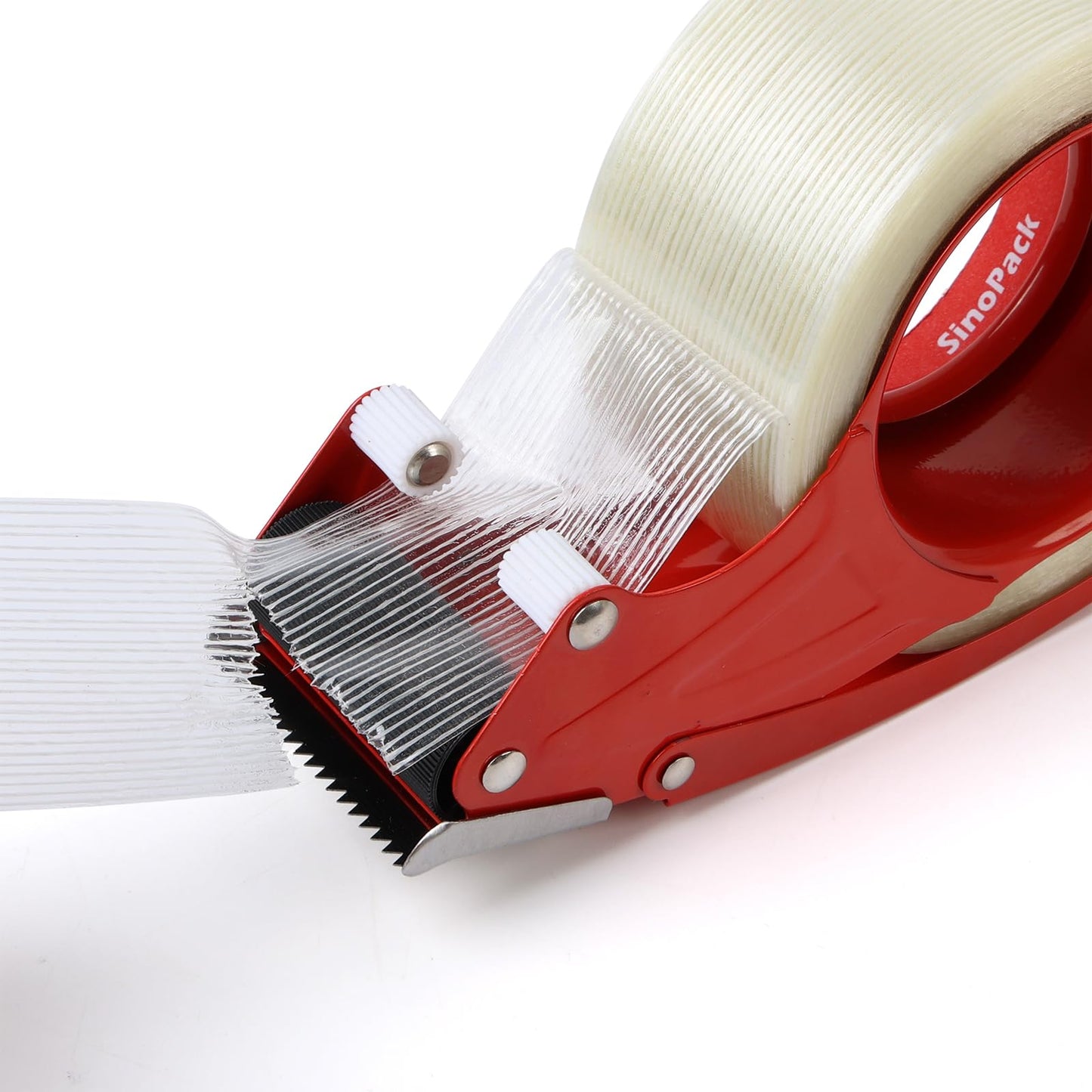 SinoPack Strapping Tape with Dispenser, 6 Pack 2 Inch x 30 Yards 5.5 Mil, Heavy Duty Reinforced Fiberglass Tape for Moving,Shipping,Storage