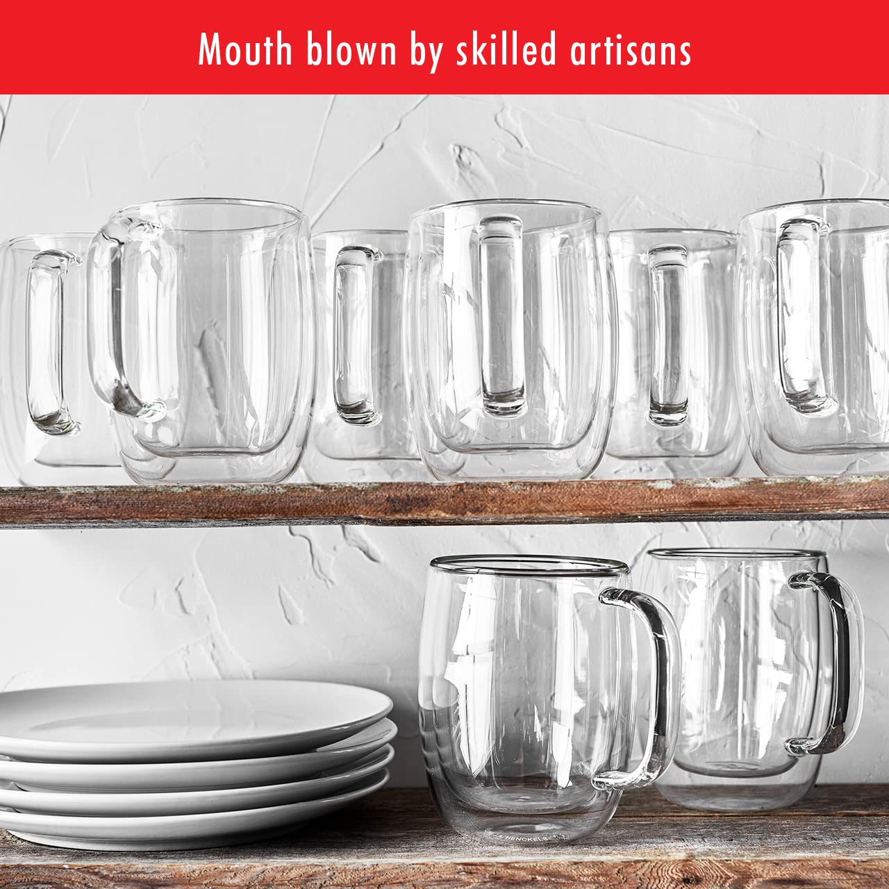 ZWILLING Sorrento Plus 2-pc Double-Wall Glass Coffee Mug Set, 12-oz, 355ml, Clear