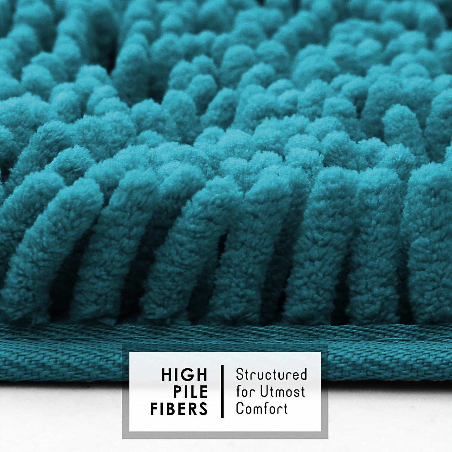 Hearth & Harbor Bathroom Rugs, Chenille Bath Mat - Machine Washable Bath Mats for Bathroom Non-Slip Backing Rubber, Quick Dry Bathroom Mat