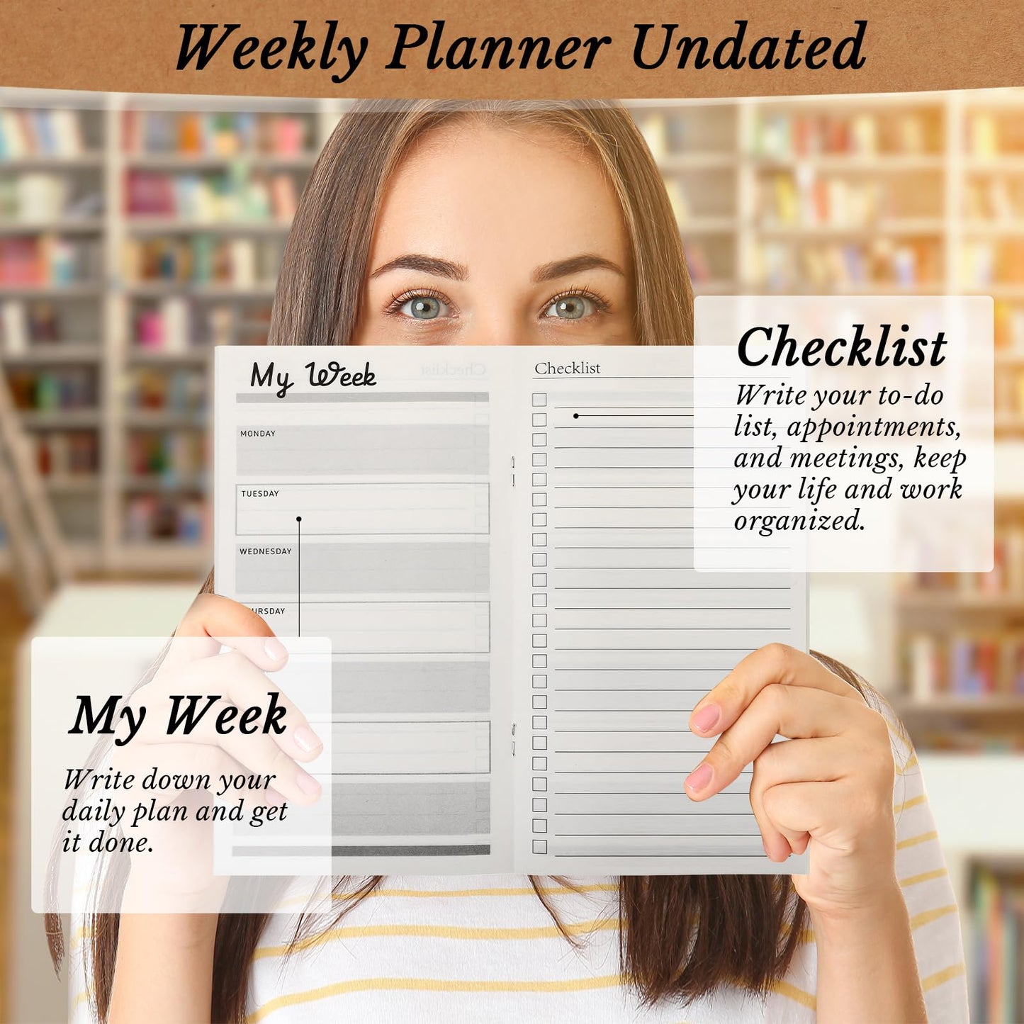 Yeaqee 50 Pcs Employee Appreciation Gifts Undated Weekly Pocket Planners Bulk to Do List Inspirational Habit Track Notebooks for Teacher Boss Nurse Volunteer Social Worker(Motivational)