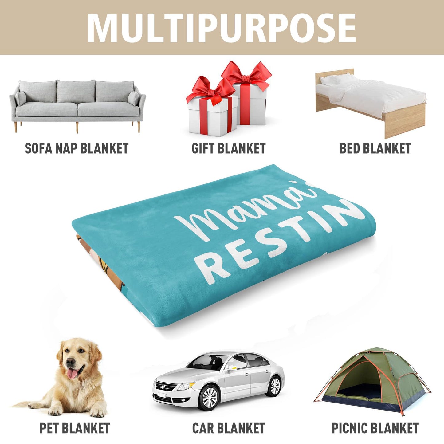 New Mom Gifts for Pregnant Women, Pregnancy Gifts for Expecting Mom, Funny Maternity Blanket Gift for Mama to be, First Time Moms, Mothers Day Birthday Gift for Pregnant Women, (60'' X 50'', Cyan)