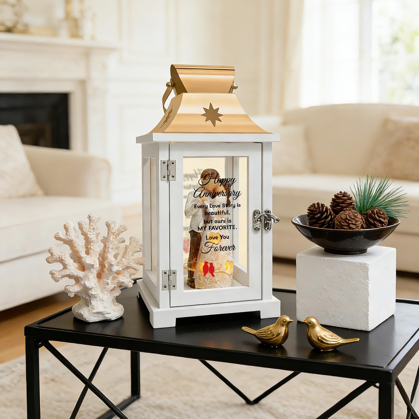 Homazing Wedding Anniversary Lantern Gift for Couple Wife Women Her Husband, Best Anniversary Wedding Gift for Couple Wife Parents 1st, 5th, 25th, 50th