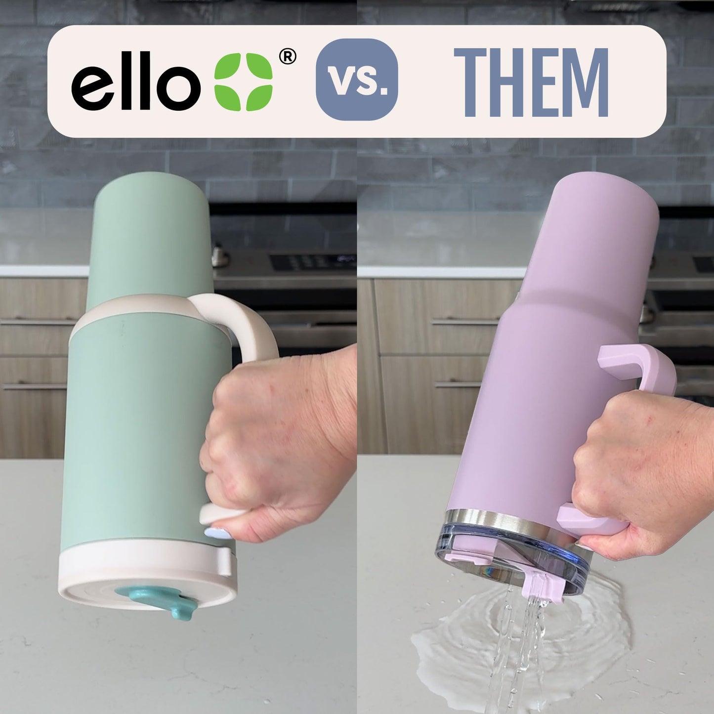 Ello Oasis 40 oz Tumbler with Handle & Retracting Straw | Reusable Insulated Stainless Steel Cup 100% Leakproof | Gifts for Teens Women | Keeps Cold for 24 Hours | Cup Holder Friendly | Main Squeeze
