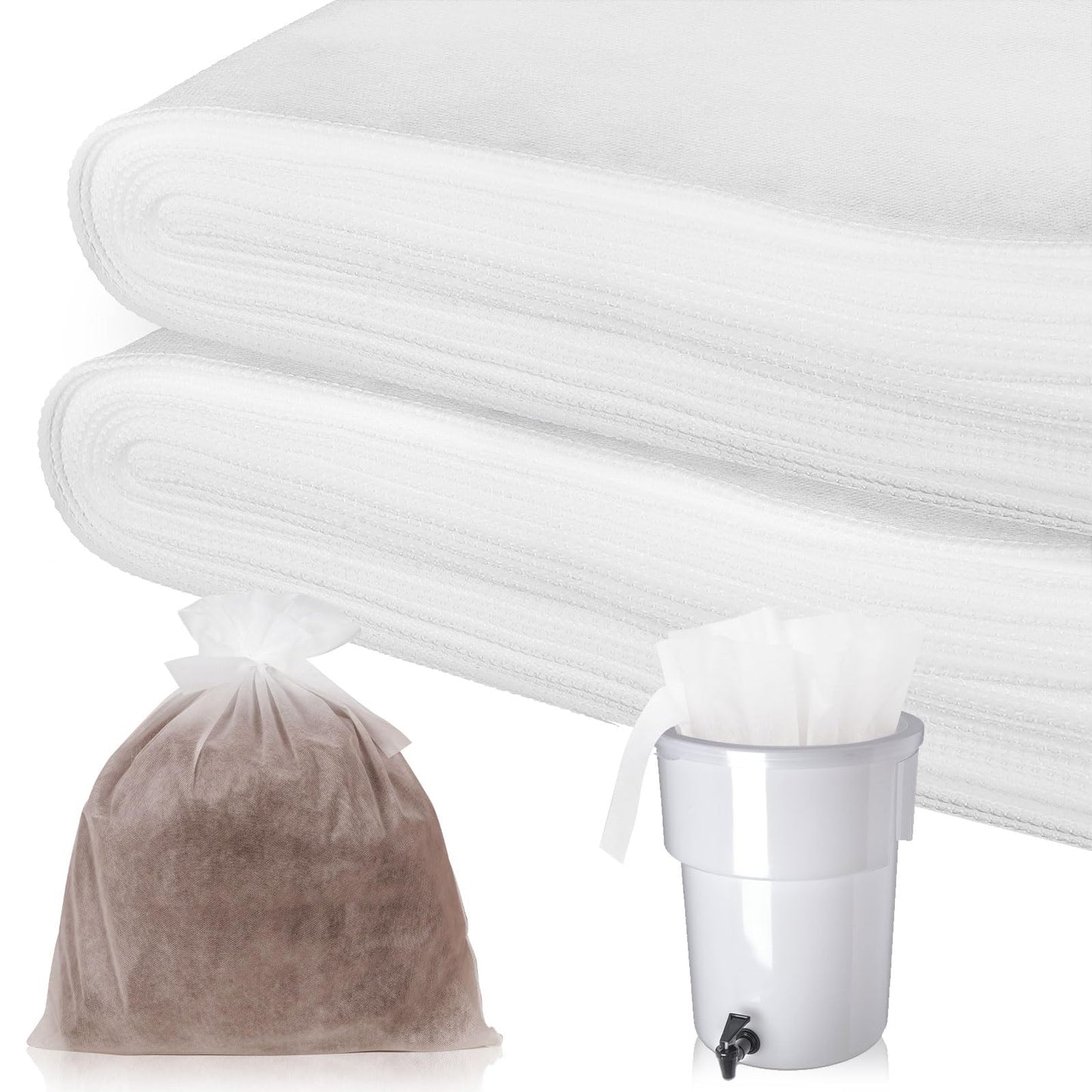 50 PIECE Cold Brew Coffee Filters with Drawstring, 20" X 20" Cold Brew Bags for Cold Brew Coffee Makers, Brew Up To 5 LBS Coffee