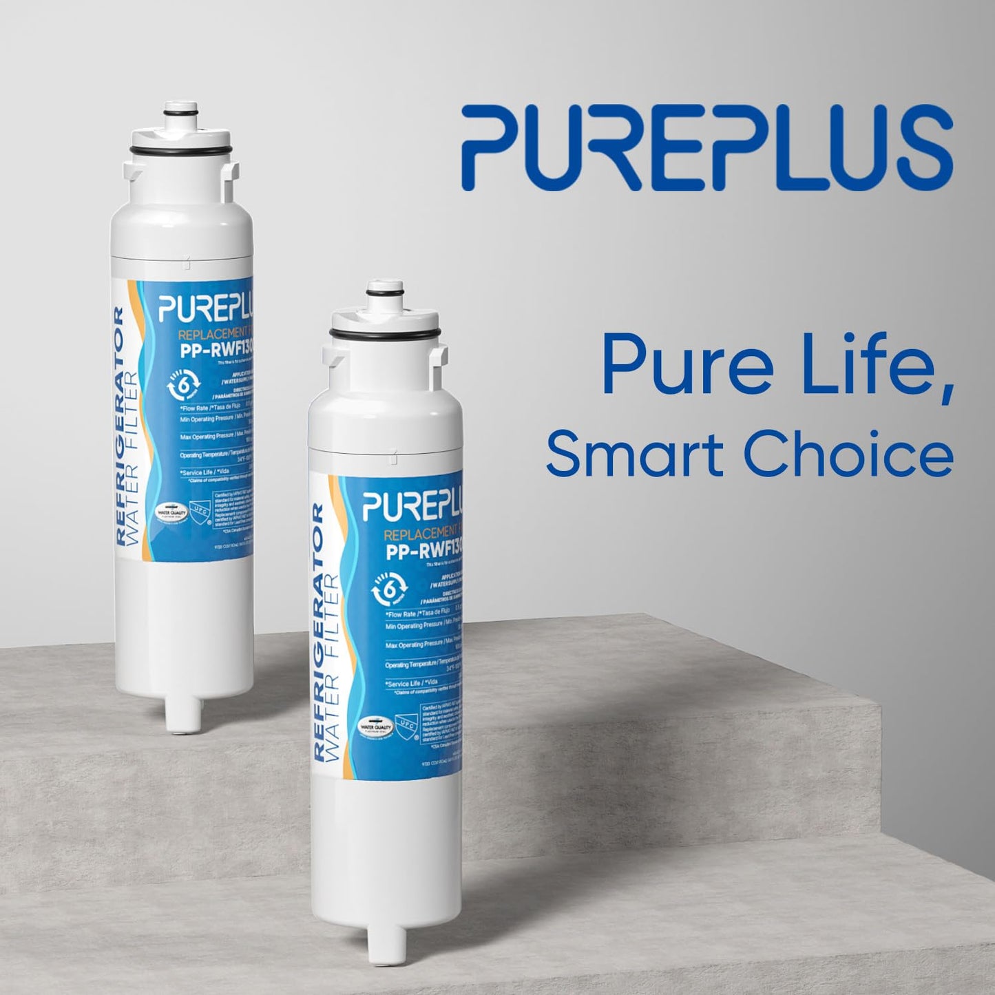 PUREPLUS HX2017FR-A Repleacement for NS-WF26FD9-1, Compatible with Hisense HRF266N6CSE1, HRF266N6CSE, HRF209N6CSE, HRF254N6TSE, Insignia NS-RFD26SS9, NS-RFD21CISS0 Refrigerator Water Filter, 3PACK