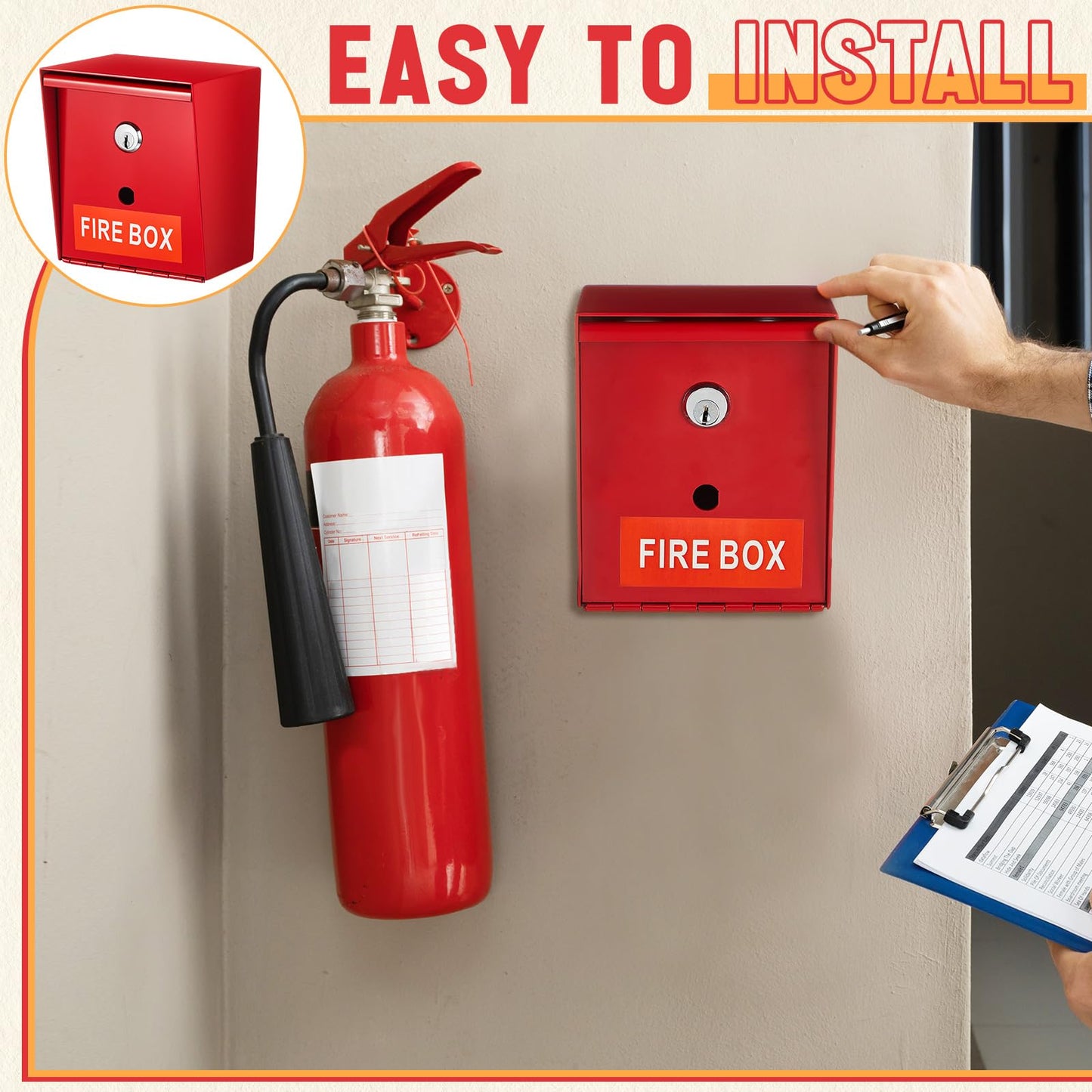 MorningRo 1 Pcs Fire Box Fire Department Lock for Keys Weather Resistant Emergency Box with Keys for Home