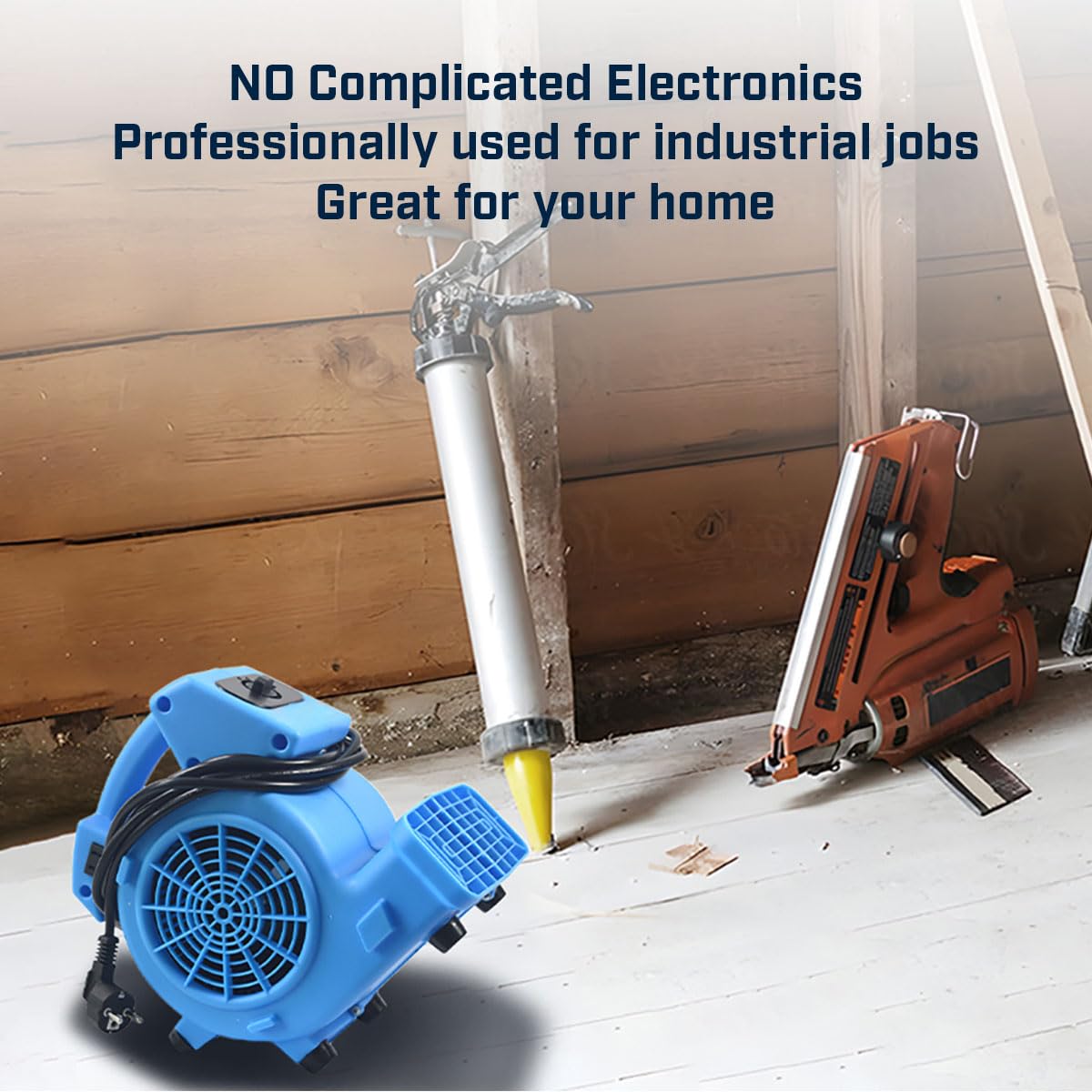 BLOTEK 1/8 HP 600 CFM Air Mini Mover Carpet Dryer Floor Fan with High-Power Airflow for Fast Drying WWD00
