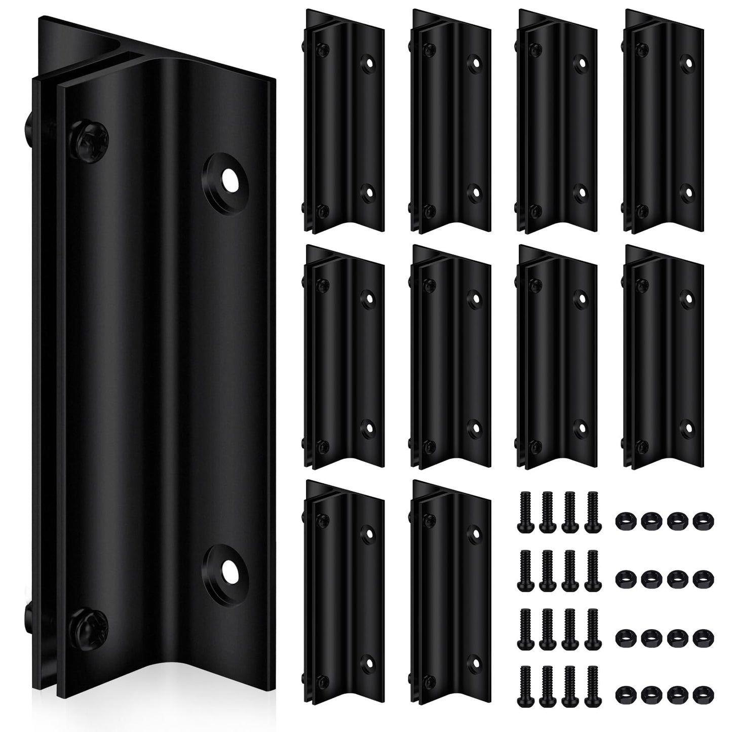 Zonon 10 Pack 4" Length Aluminum Corridor Sign Wall Brackets, 1/8" Substrate Design, Black Hanging Street Sign Holder Mounting Bracket for Corridors, Restrooms, Conference Rooms