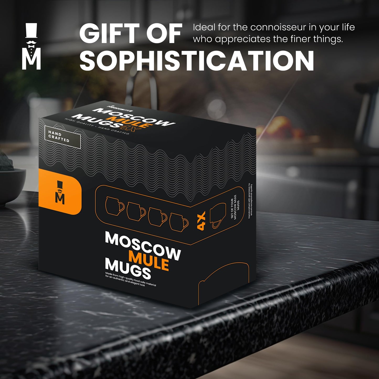 Moscow-Mix Moscow Mule Mugs - Set of 4-100% Pure Copper Mugs Large 16 oz - Food Safe - Premium Moscow Mule Cups Set of 4 - Solid Copper Cups Perfect Premium Gift