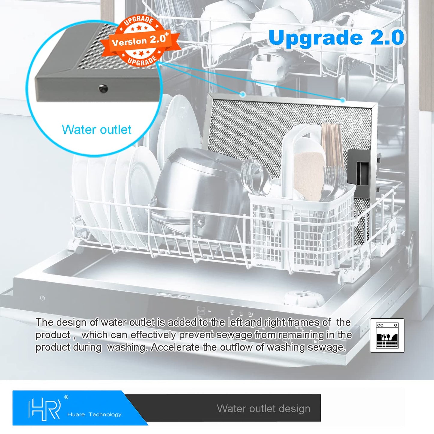 Upgraded W10169961A Range Hood Filter Replacement, Fits Whirlpool, Ikea, Kitchen Aid, Jenn Air, Aluminum Mesh Hood Grease Filter 10.5x12Inch, HR Huare Technology Aluminum Range Hood Vent Filters,3PCS