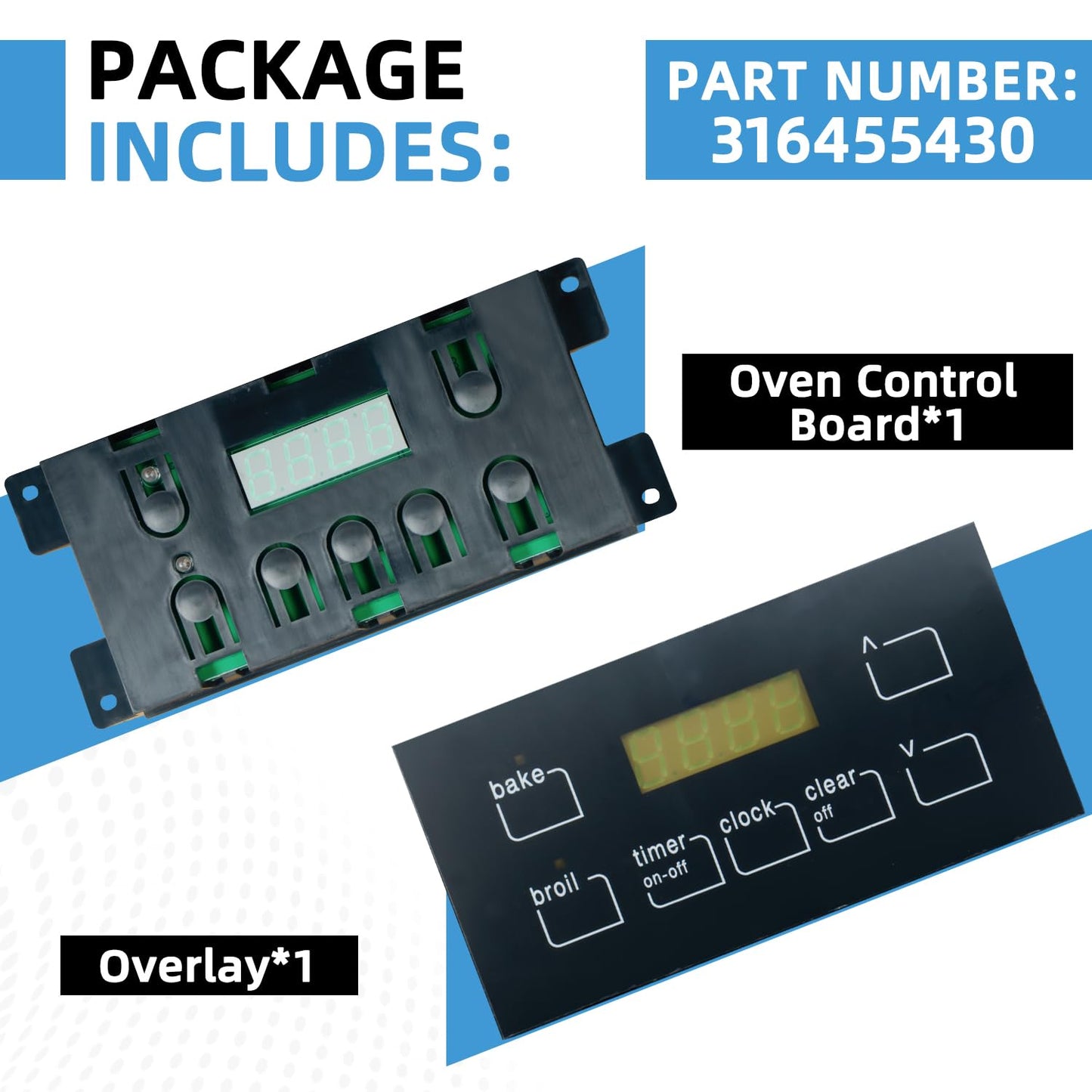 316455430 Oven Range Stove Clock Control Board Replacement Compatible with Kenmore Replaces 1197179 AP3959388