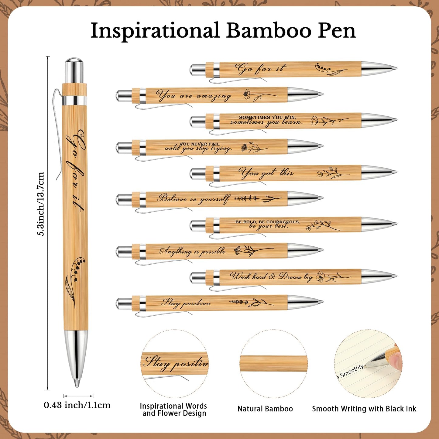 Watersay 20 Set End of Year Gifts for Teacher Students Bulk Inspirational Notebooks with Thank You Pens Employee Coworkers Staff Appreciation Gifts Volunteer Women Men (Boho Froal)