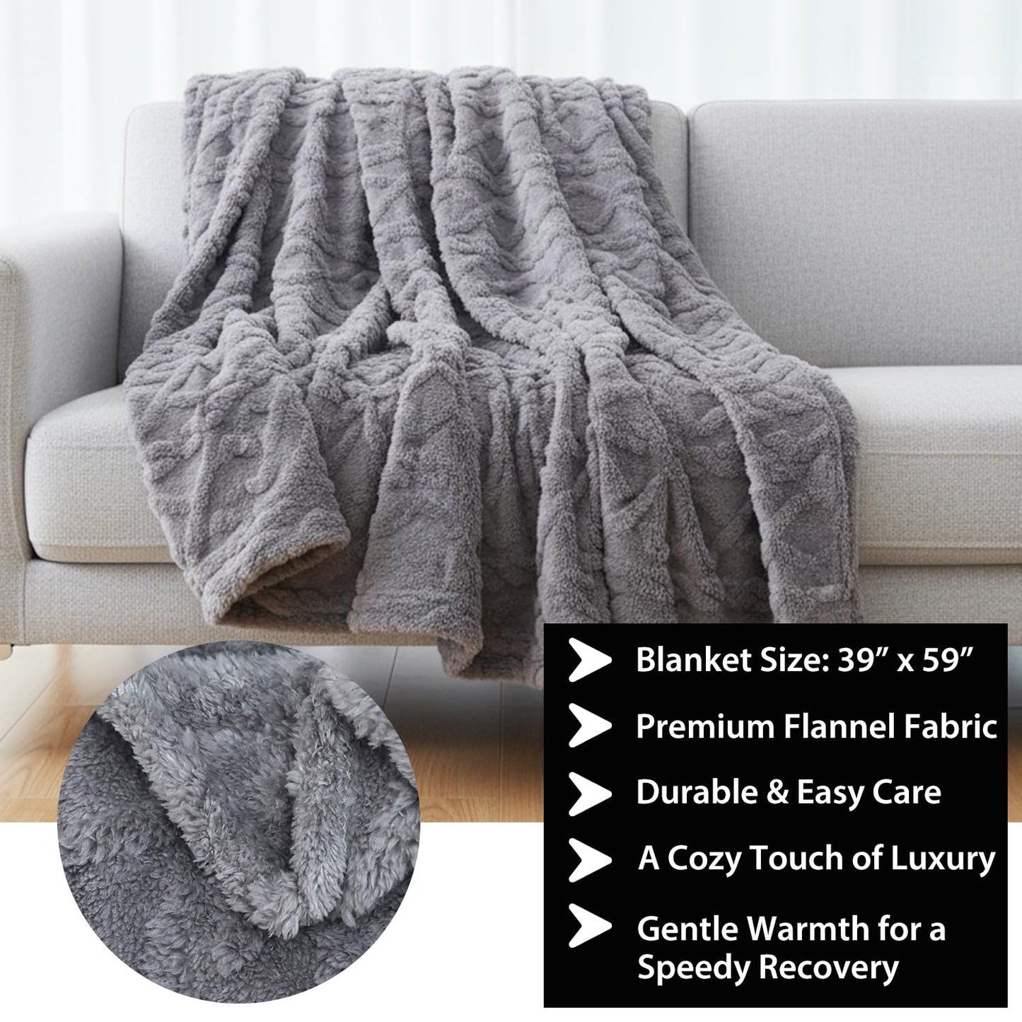 Care Package for Men - Get Well Soon Gifts for Men with Plush Blanket, Ceramic Mug Set, Socks, PU Notebook, Pen, Stress Stone & Greeting Card - Encouragement & Support Gift for Dad, Friend