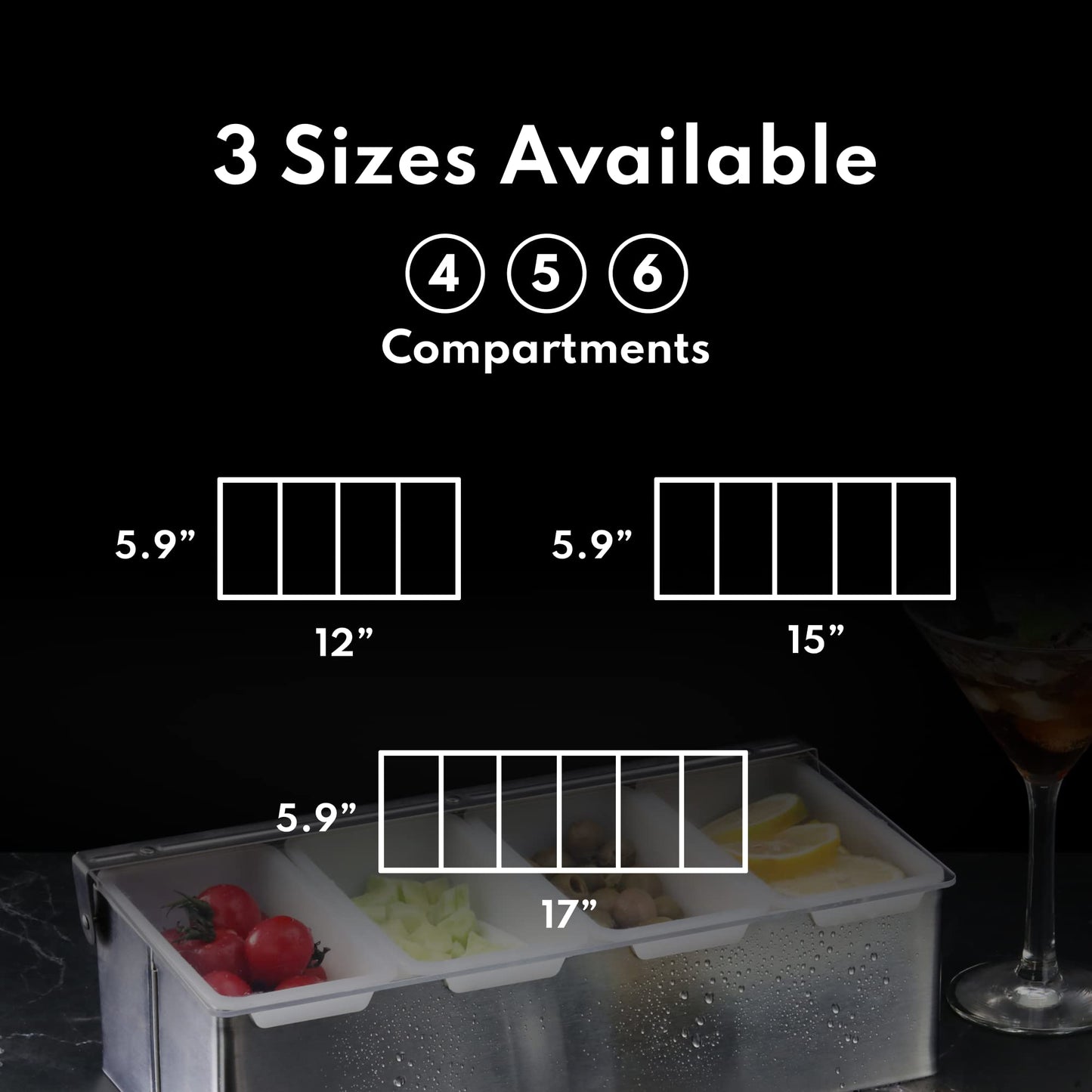 New Star Foodservice 48032 Stainless Steel Condiment Dispenser with 5 Compartments (No Ice Tray)