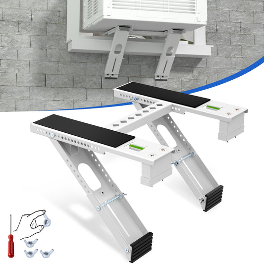 TAKTOPEAK Window Air Conditioner Support Bracket: 220lbs Dual Arm Universal Window AC Bracket for 5,000-24,000 BTU Units, Heavy Duty Window AC Mount for 3‘-12" Brick Concrete Wood Walls