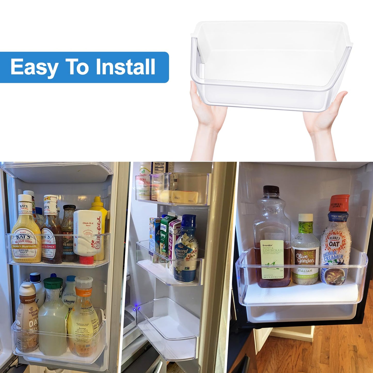 UPGRADED DA97-17255A Refrigerator Door Bin Compatible with Samsung Refrigerator Door Shelf Replacement,Right Fridge Door Shelf Parts AP6784023, RF265BEAESG/AA, RF265BEAESR/AA, RF262BEAESR Door Shelves