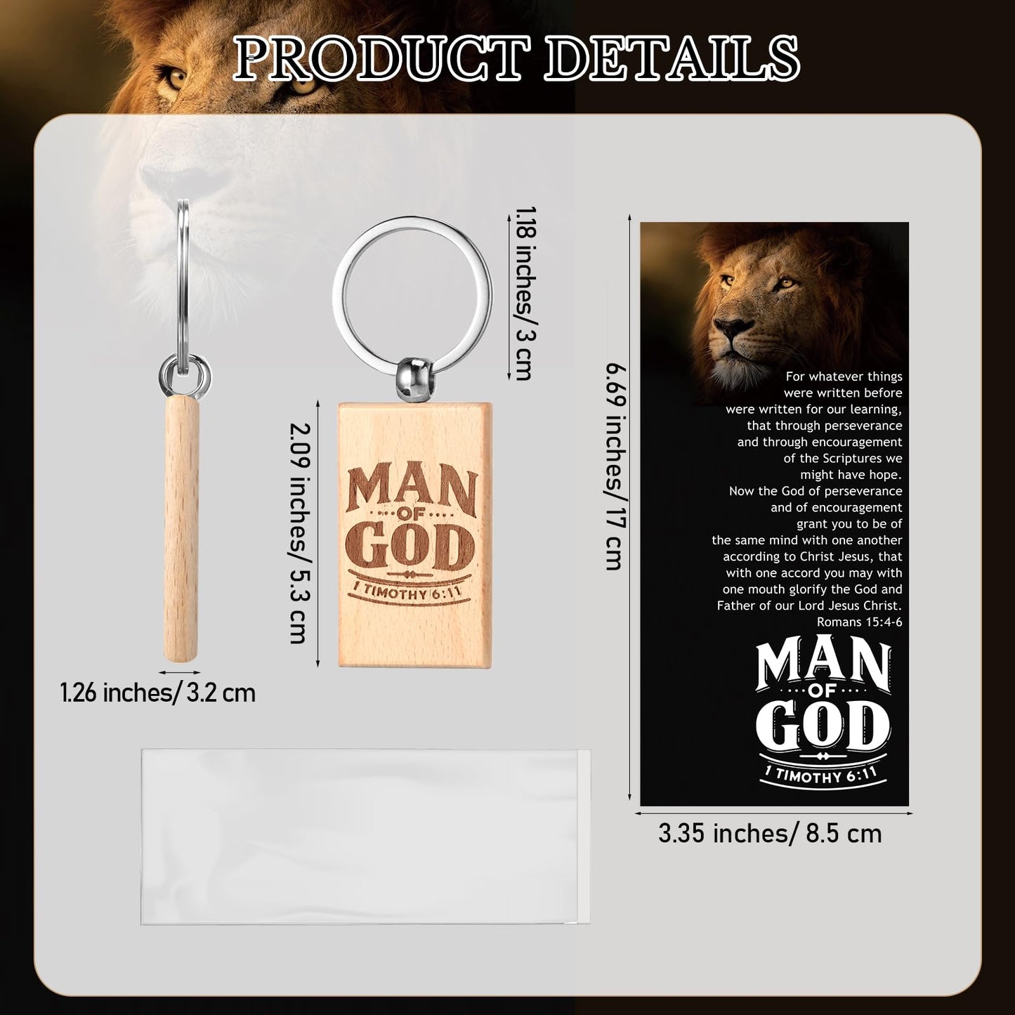 Landical 40 Sets Father Day Man of God Gifts for Men Christian Baptism Gifts, 40 God Keychains 40 Bible Verse Ballpoint Pens 40 Cards Pastor Appreciation Favors for Church Father's Day Supplies