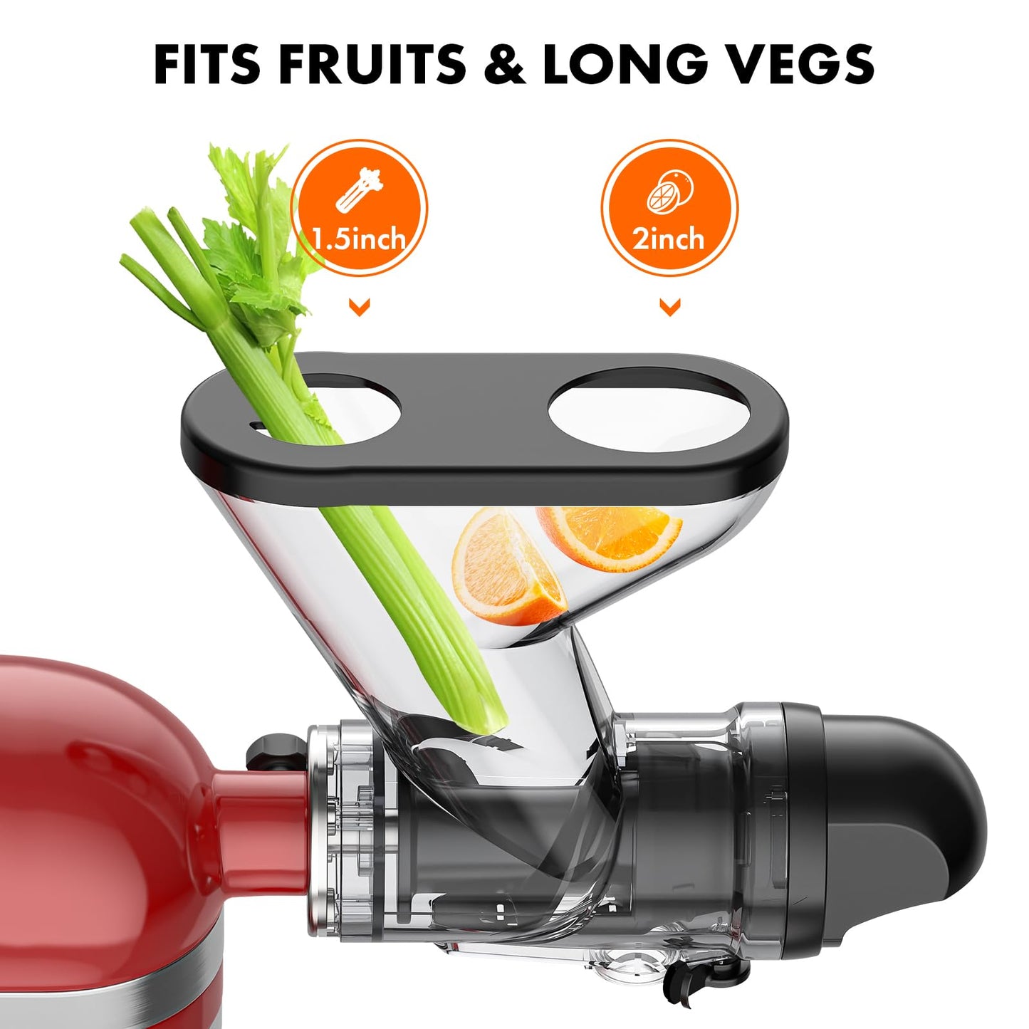 Masticating Juicer Attachment for KitchenAid Stand Mixer, Cold Press Juicer Machine, Slow Masticating Juicer Attachment with Dual Feed Chute, For KitchenAid Mixer Attachments by Gvode