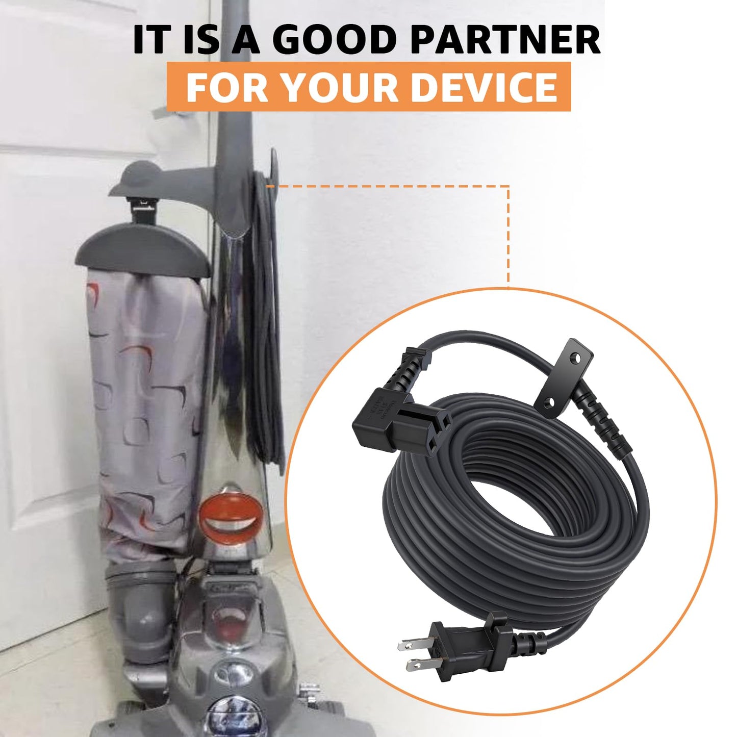 GUSUUI 192006 Power Cord for Kirby Sentria SE G10 G9 Vacuum Cleaner, 120 volt 2 Prong Vacuum Cleaner Cable, 32FT