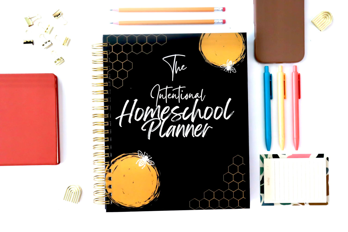 The Intentional Homeschool Planner: 8.5 X 11in | Gold Spiral Bound | Undated, 12 Calendar Pages | Multiple Versatile Trackers | Daily Reflection Layout | Homeschool Record Keeping.