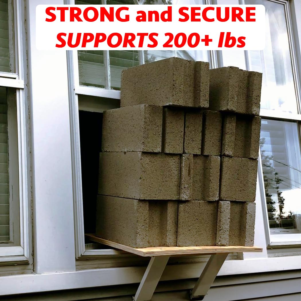 Alpine Hardware American Owned Universal Window Air Conditioner & Heat Pump Bracket Heavy-Duty Window AC Support-Support Air Conditioner Up to 180lbs for 12000 BTU AC to 24000 BTU AC Units Heavy Duty