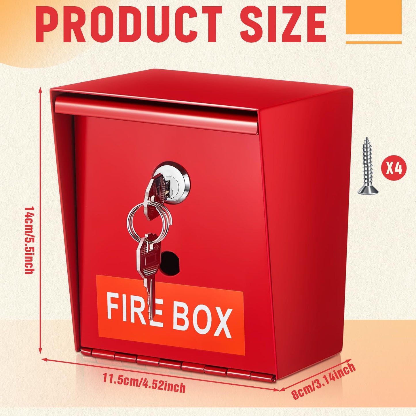 MorningRo 1 Pcs Fire Box Fire Department Lock for Keys Weather Resistant Emergency Box with Keys for Home