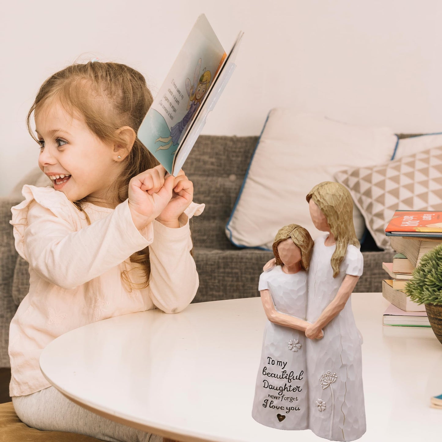 AcowSpt Daughter Gifts from Mom, Daughter Birthday Gifts, Sculpted Hand-Painted Figurine